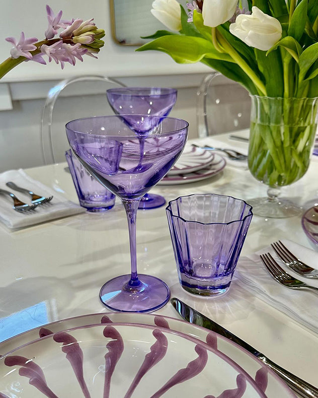 Lavender Tablescape Estelle Colored Glass