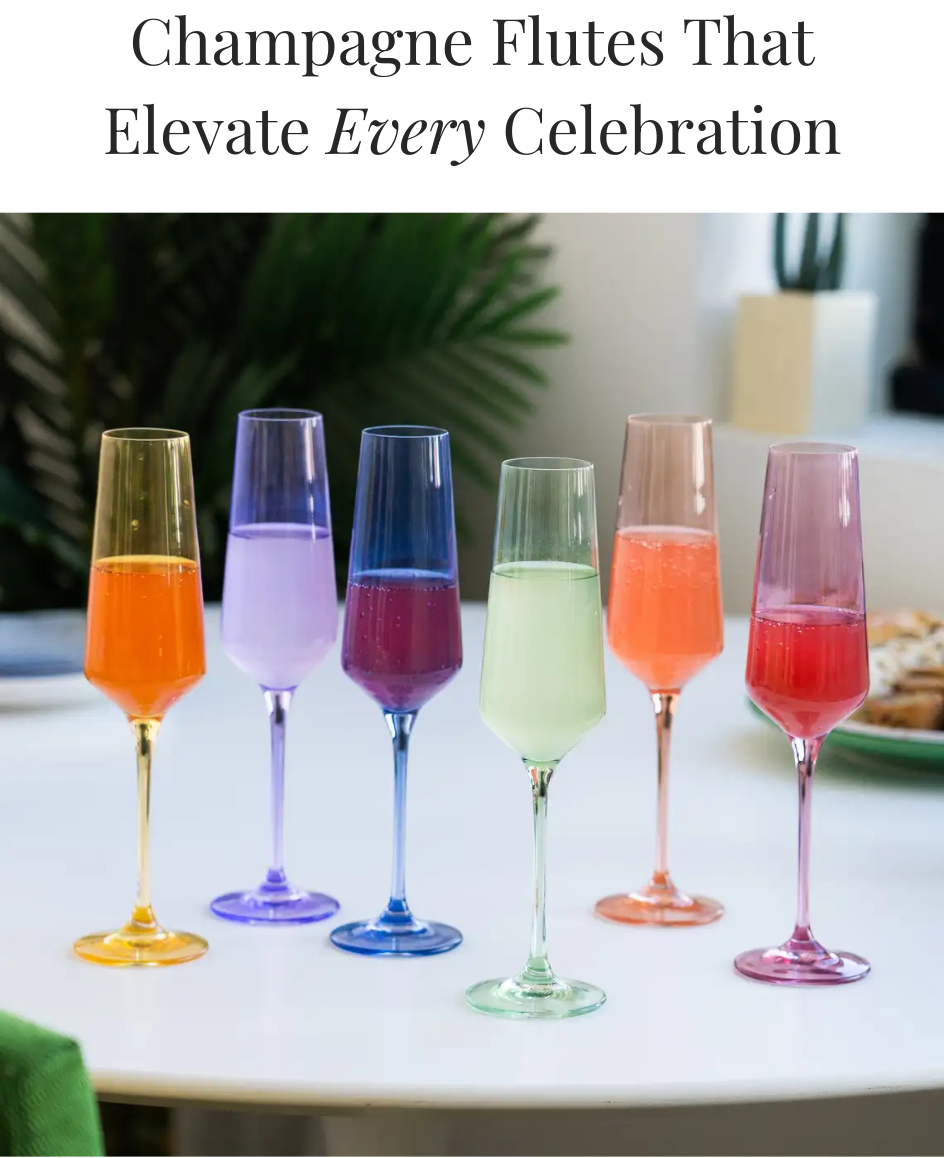 Wirecutter's Top Gift Pick: Estelle Champagne Flutes  Estelle Colored Glass