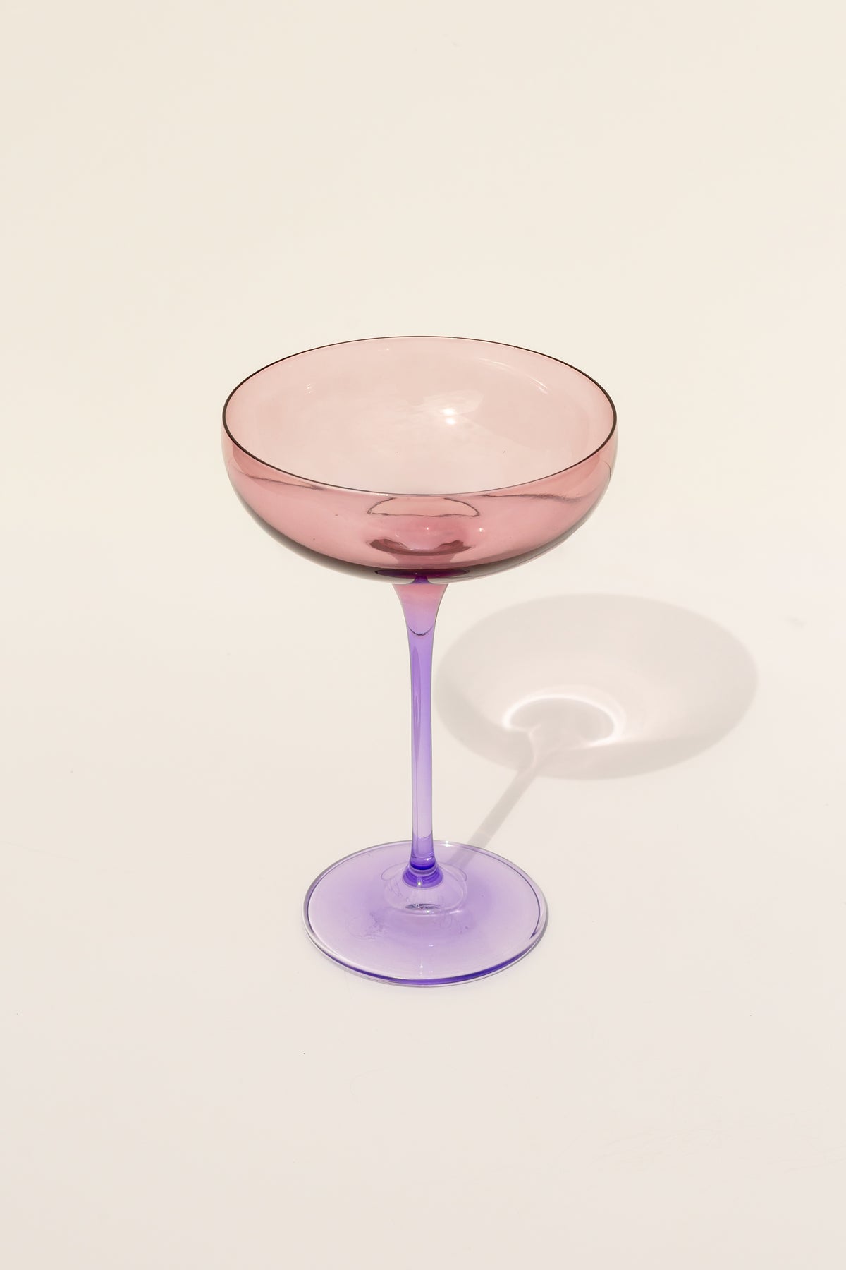 Estelle Colored Champagne Coupe - Set of 2 {Colorblock: Rose + Lavender}