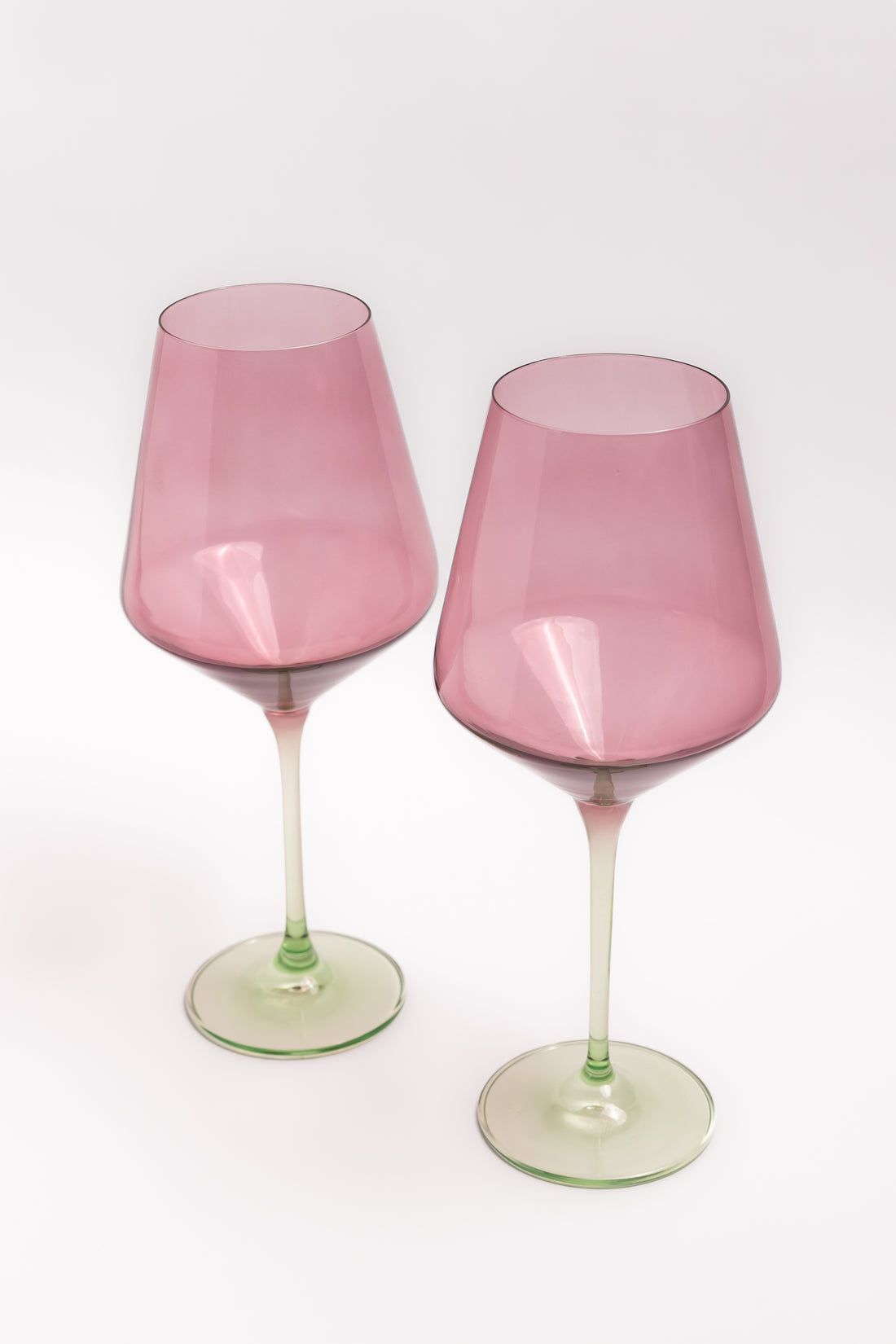 Estelle Colored Wine Stemware - Set of 2 {Colorblock: Rose + Mint}