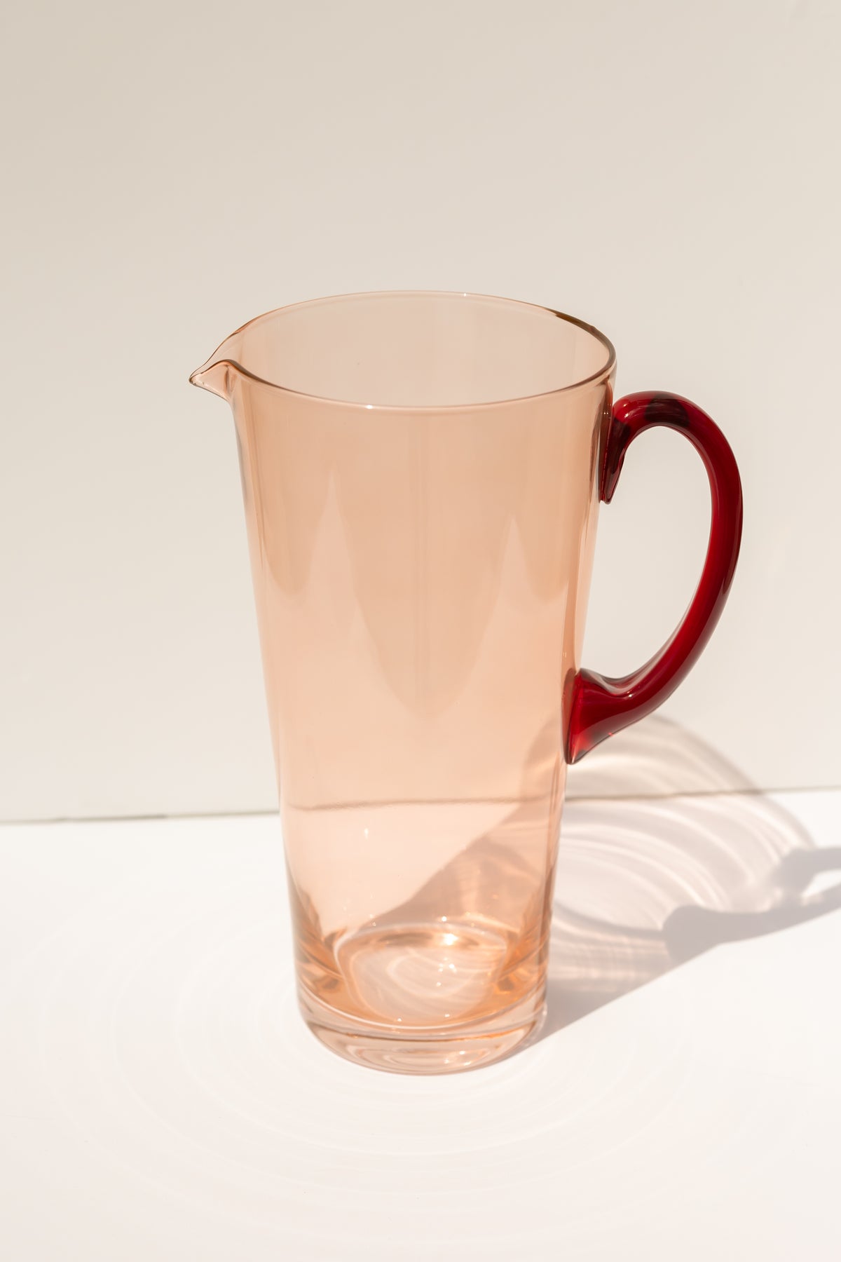 Estelle Colored Drink Pitcher - {Blush Pink + Red}
