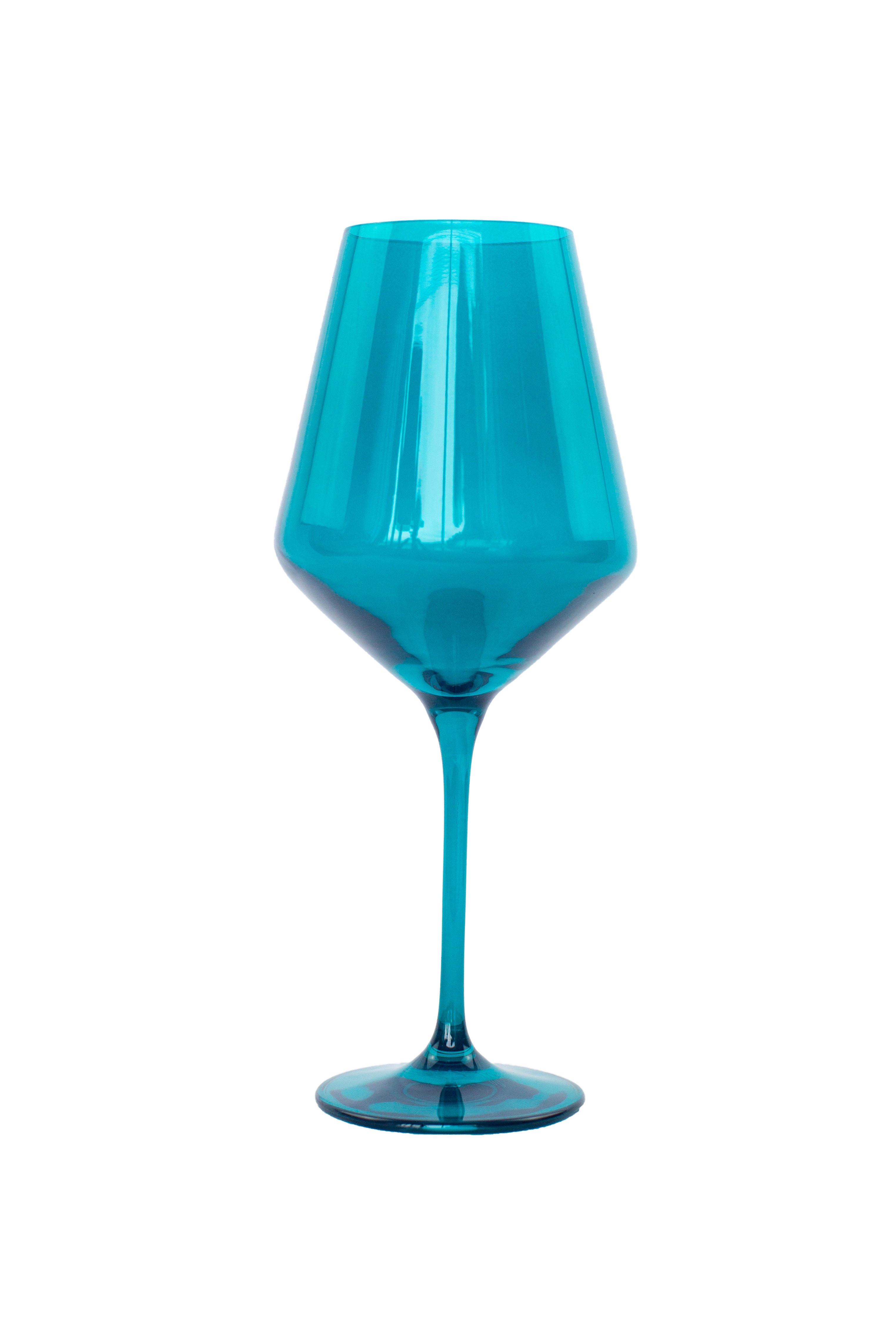 Estelle Colored Wine Stemmed Glasses - Set of 2 {Teal}