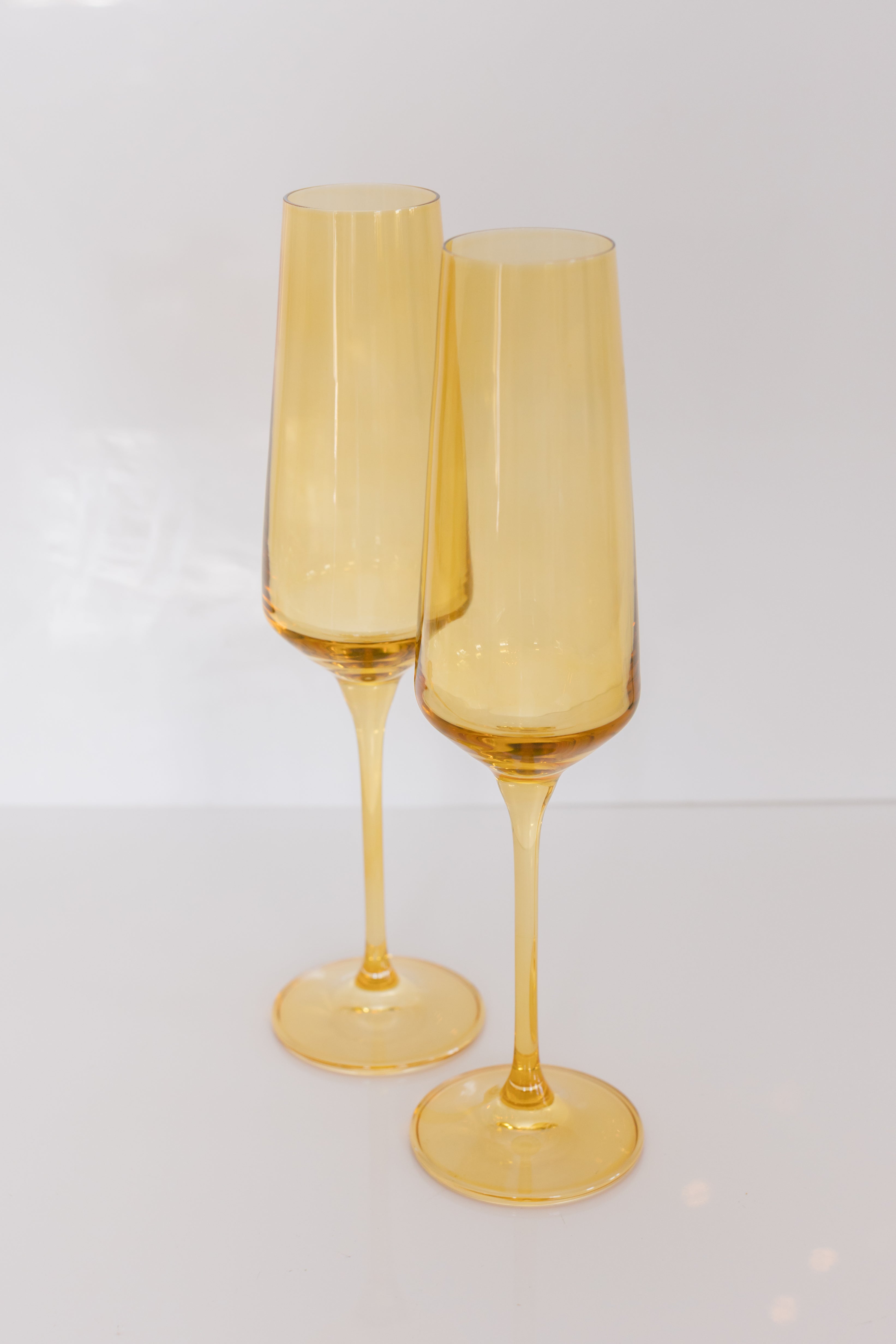 Estelle Colored Glass Estelle Color 2-Piece Champagne Flute Glass Set Yellow