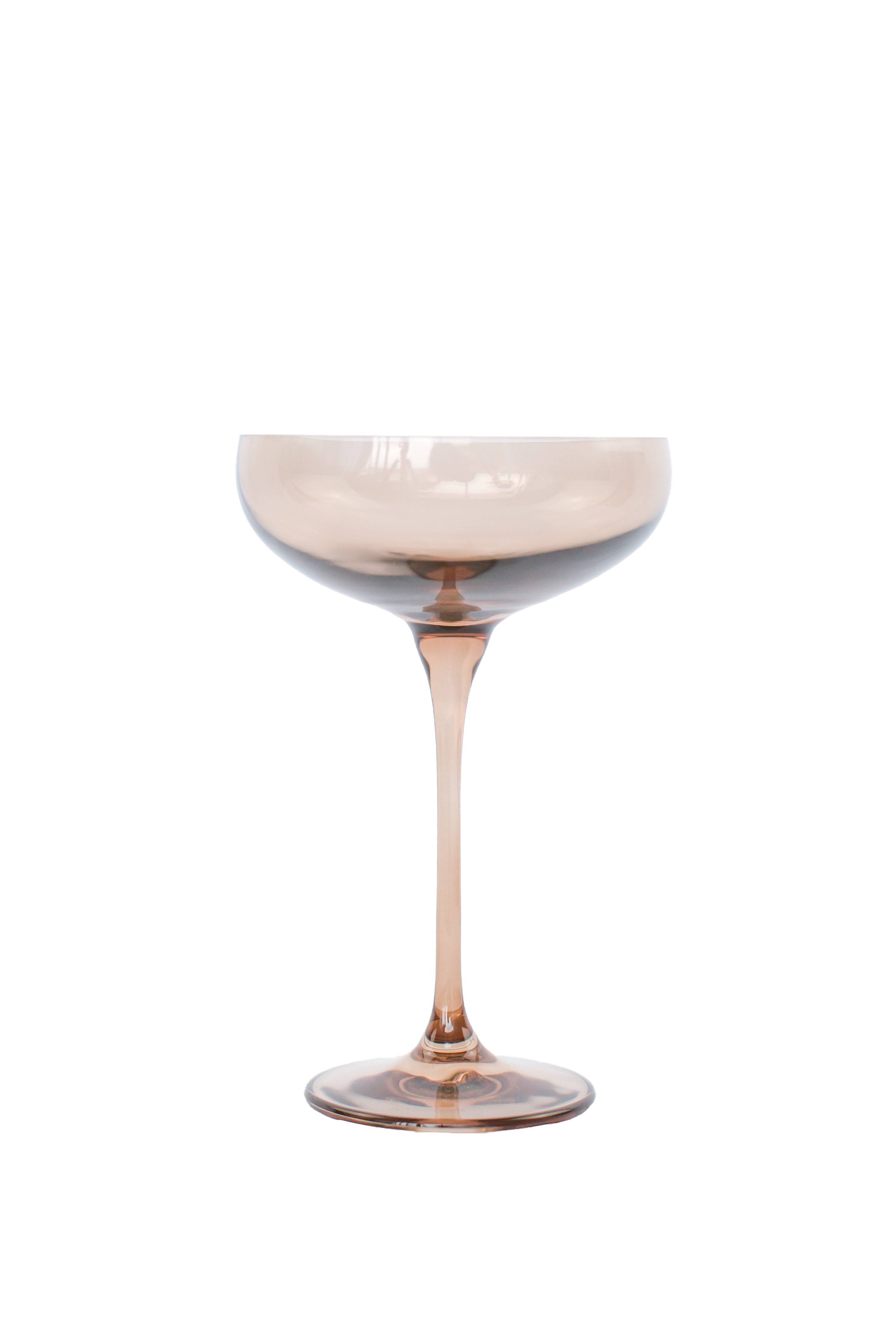 Estelle Colored Champagne Coupe Stemware - Set of 6 {Mocha Mousse (Our Amber Smoke)}