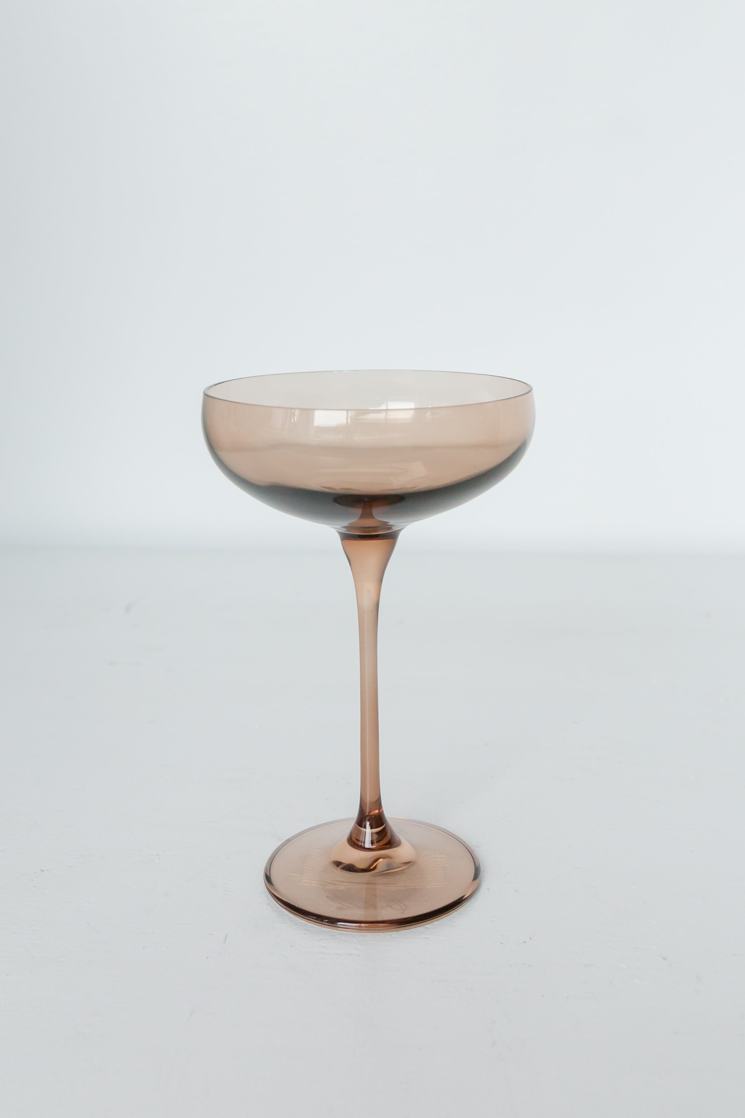 Estelle Colored Champagne Coupe Stemware - Set of 2 {Mocha Mousse (Our Amber Smoke)}