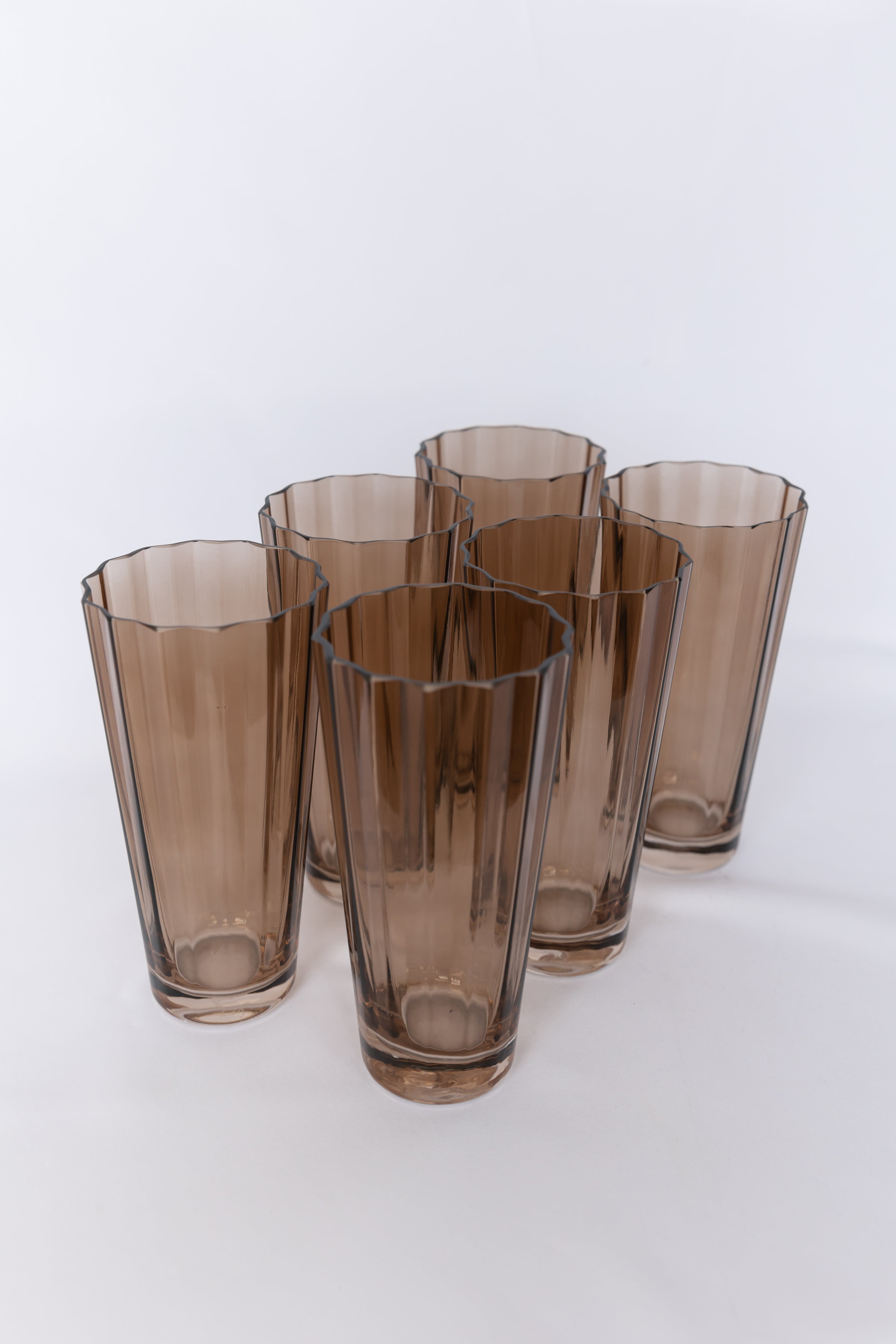 Estelle Colored Sunday High Balls - Set of 6 {Mocha Mousse (Our Amber Smoke)}
