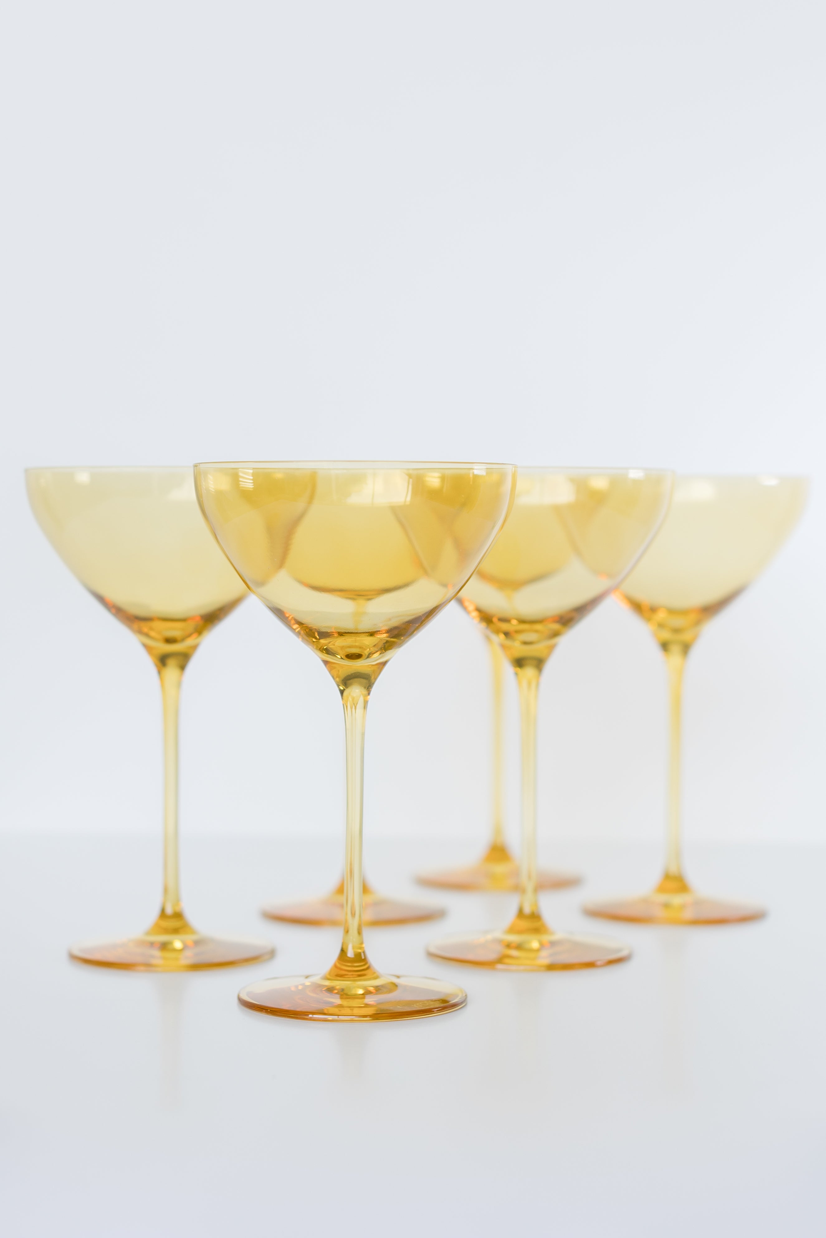 Estelle Colored Glass Estelle Colored 6-Piece Martini Glass Set Yellow