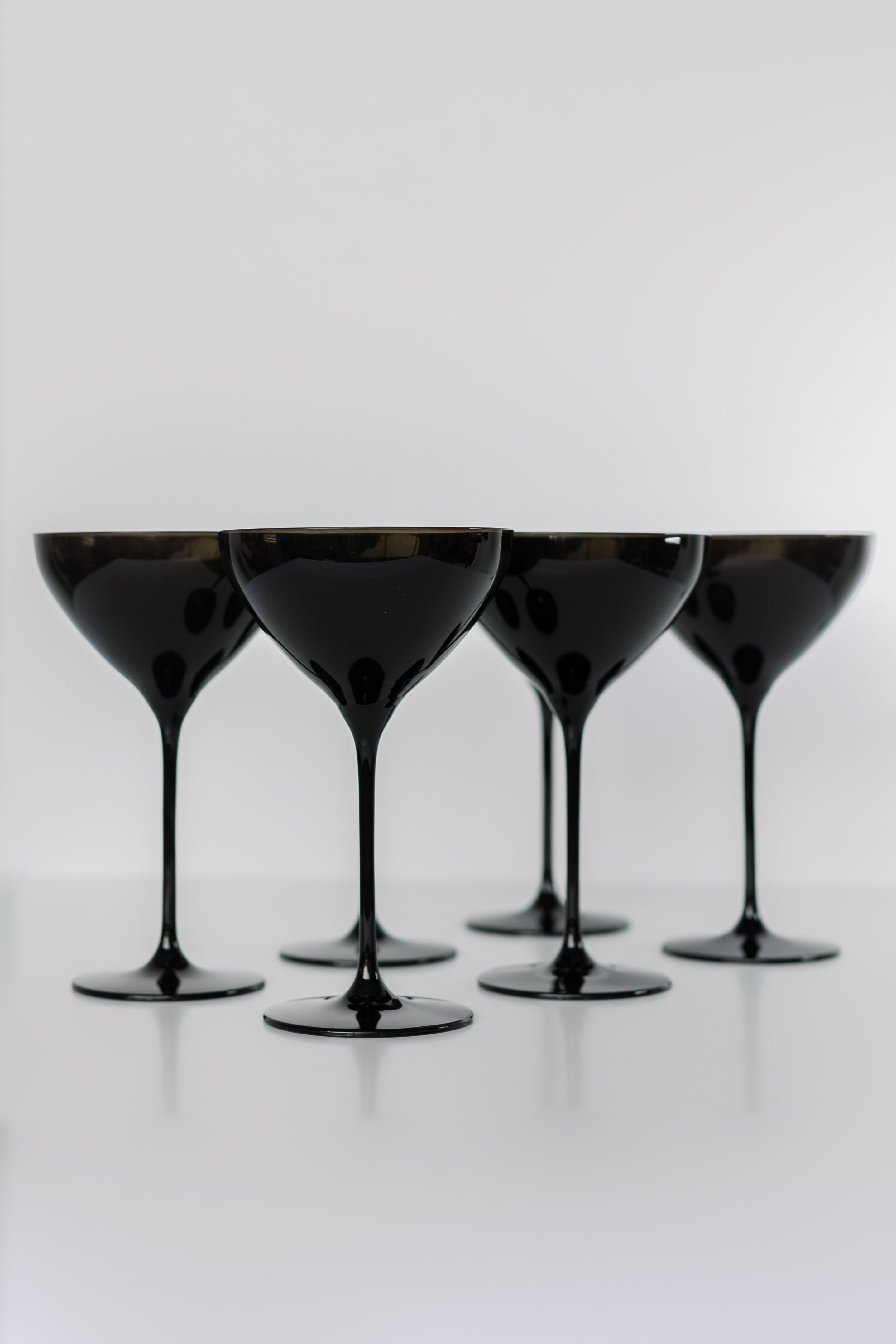 Estelle Colored Glass Estelle Colored 6-Piece Martini Glass Set Black