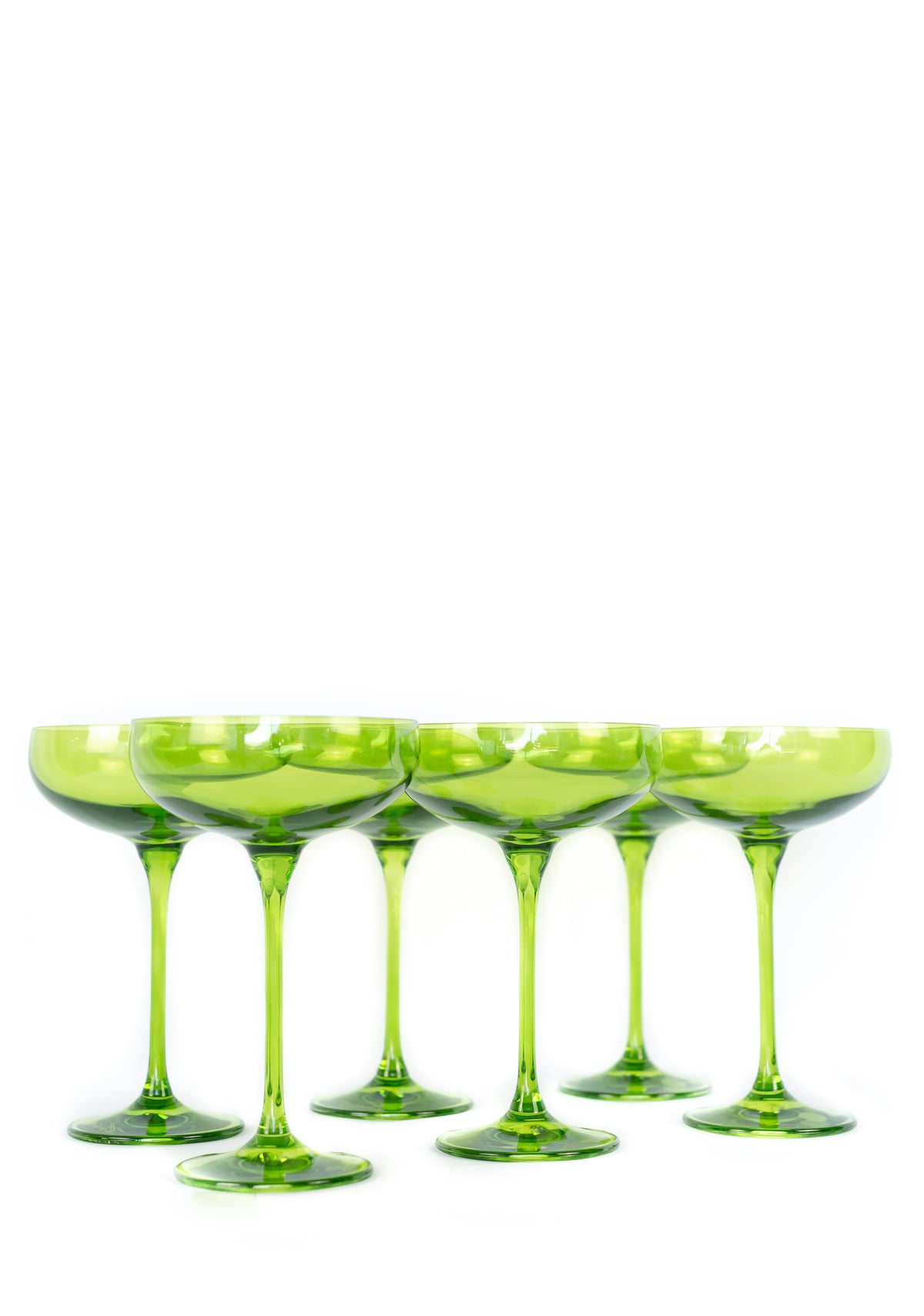 Estelle Colored Champagne Coupe Stemware - Set of 6 {Forest Green}