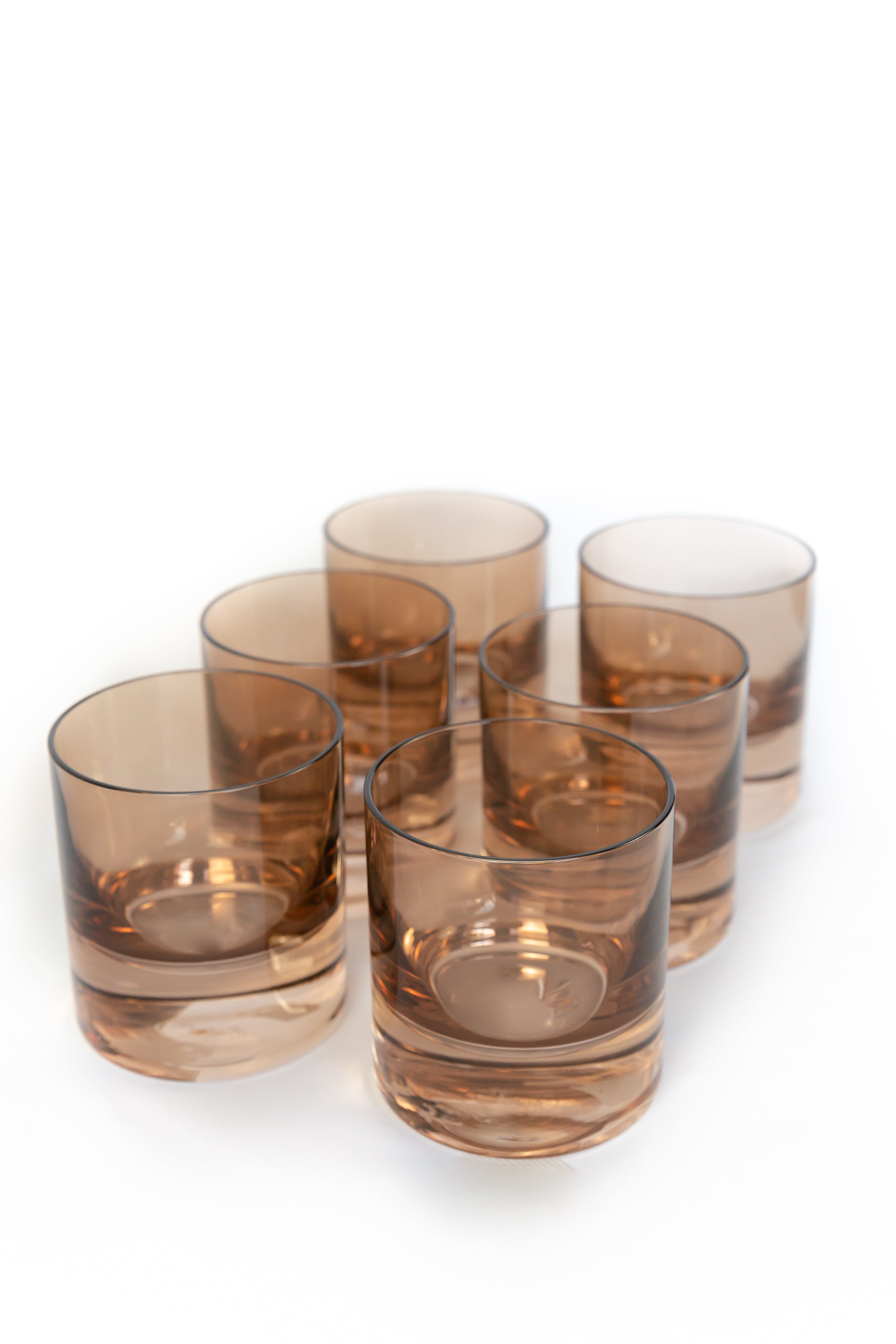 Estelle Colored Rocks Glass - Set of 2 {Mocha Mousse (Our Amber Smoke)}