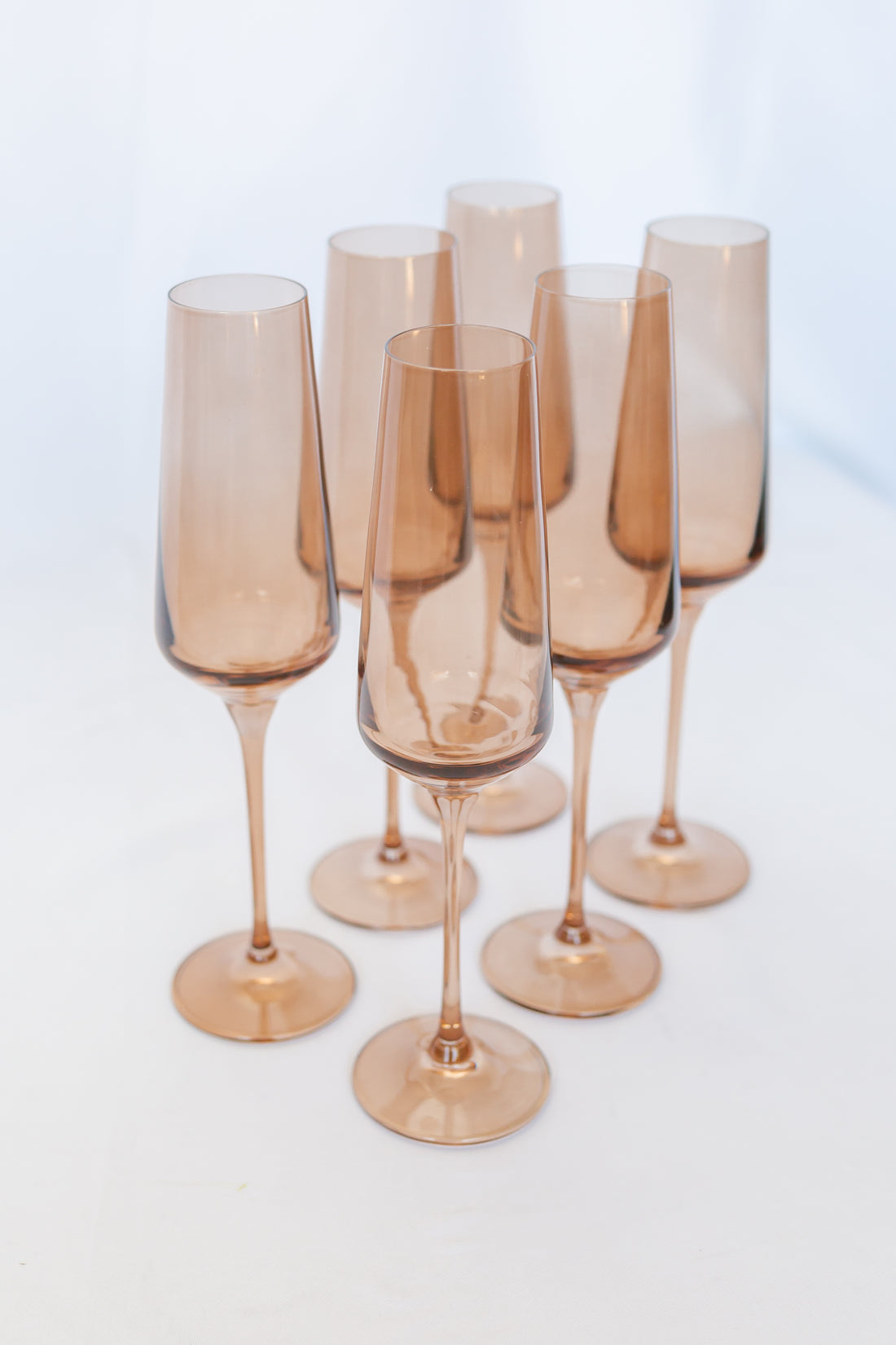 Estelle Colored Champagne Flute - Set of 6 {Mocha Mousse (Our Amber Smoke)}