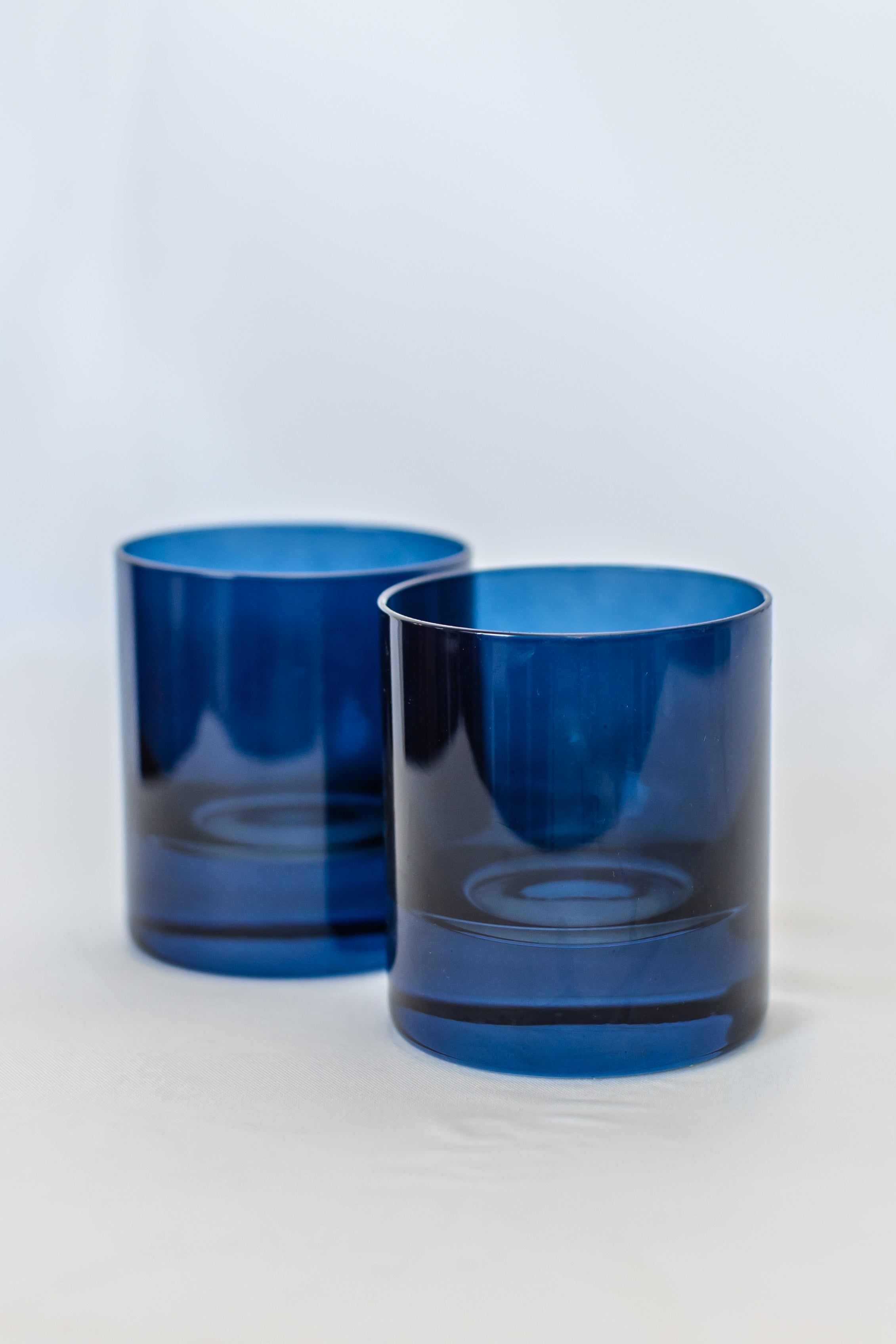 Estelle Colored Glass Hand-Blown Wine Glass 2-Piece Set Midnight Blue