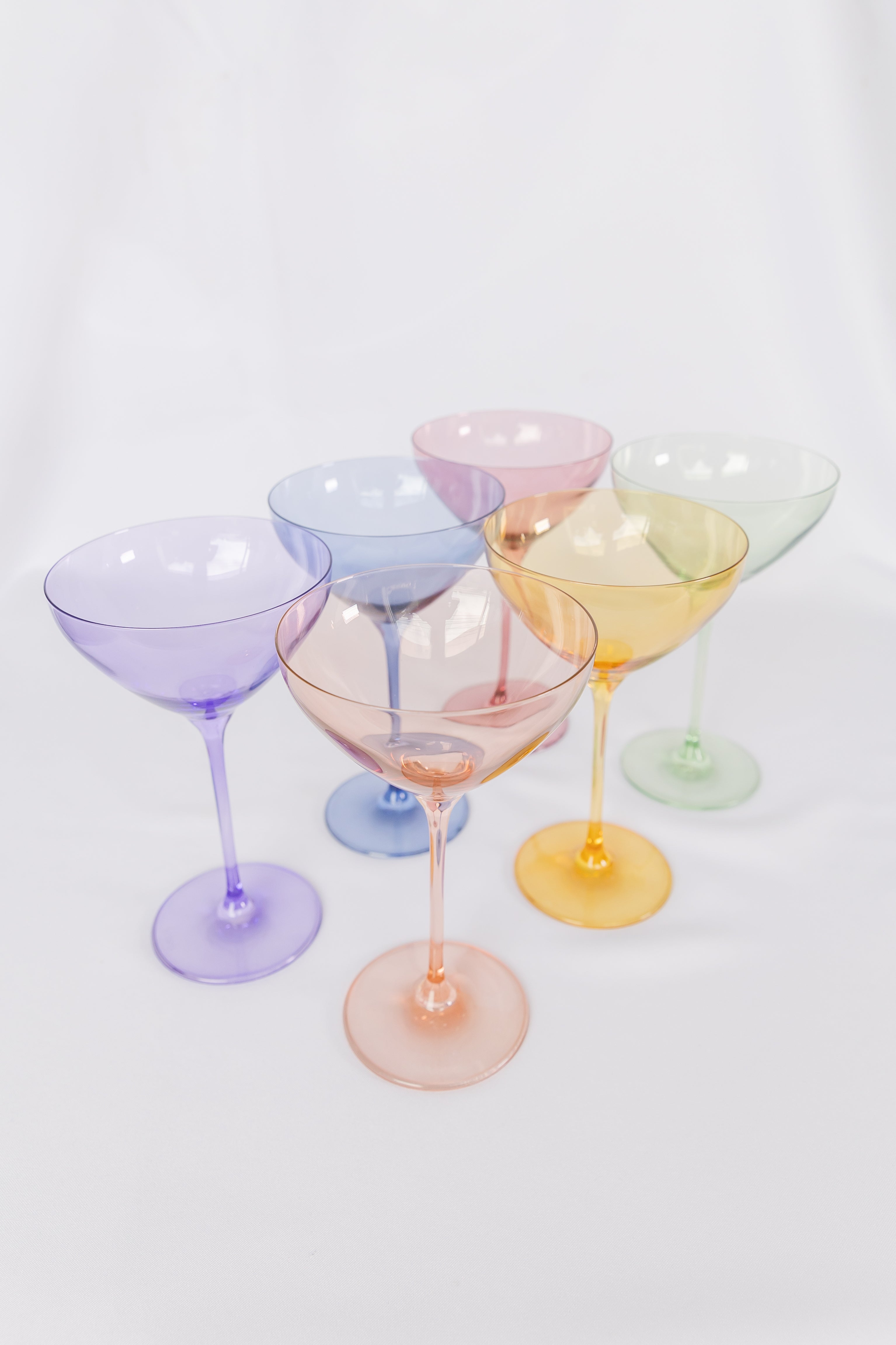 Estelle Colored Glass Estelle Colored 6-Piece Martini Glass Set Mixed