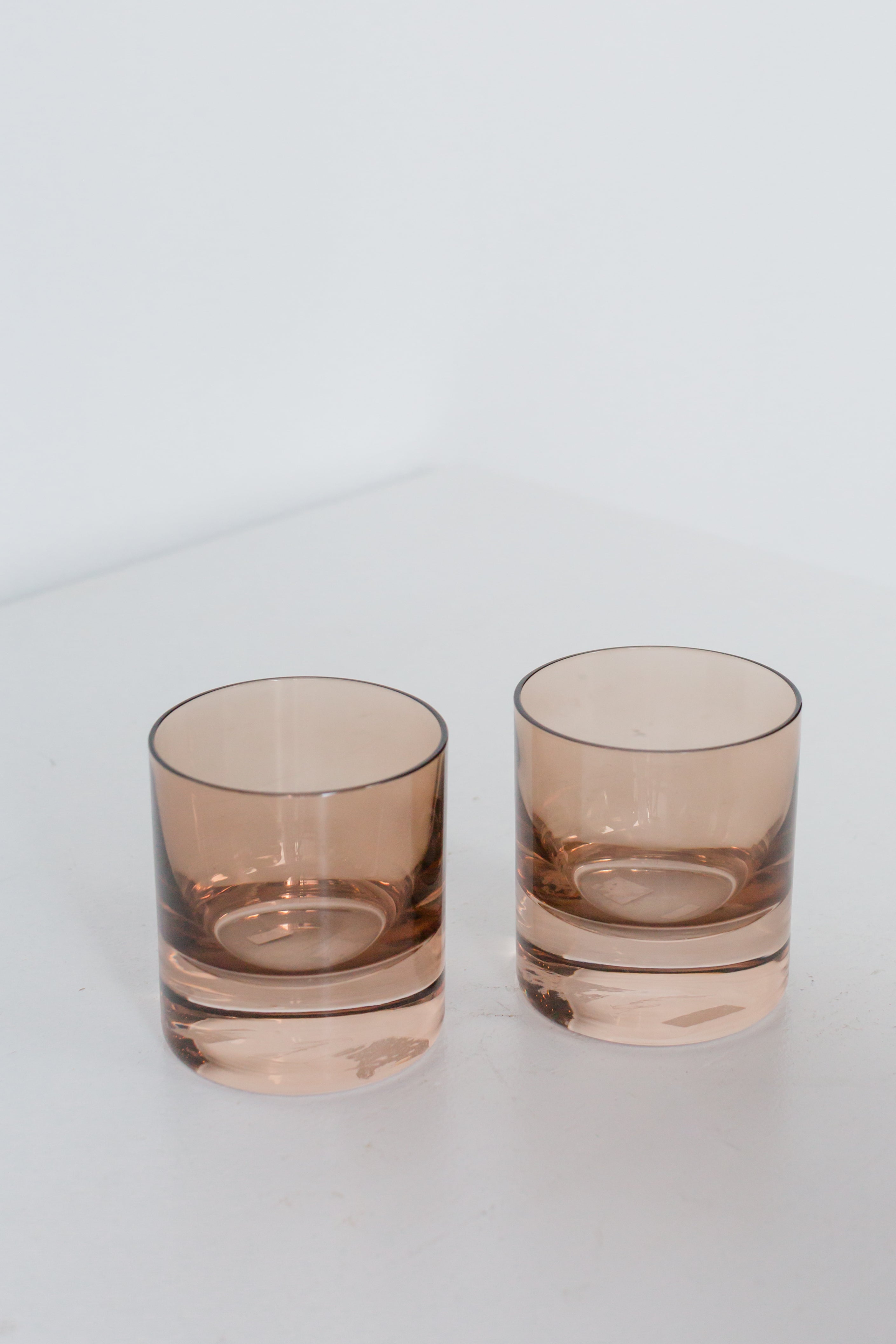 Estelle Colored Rocks Glass - Set of 2 {Amber Smoke}