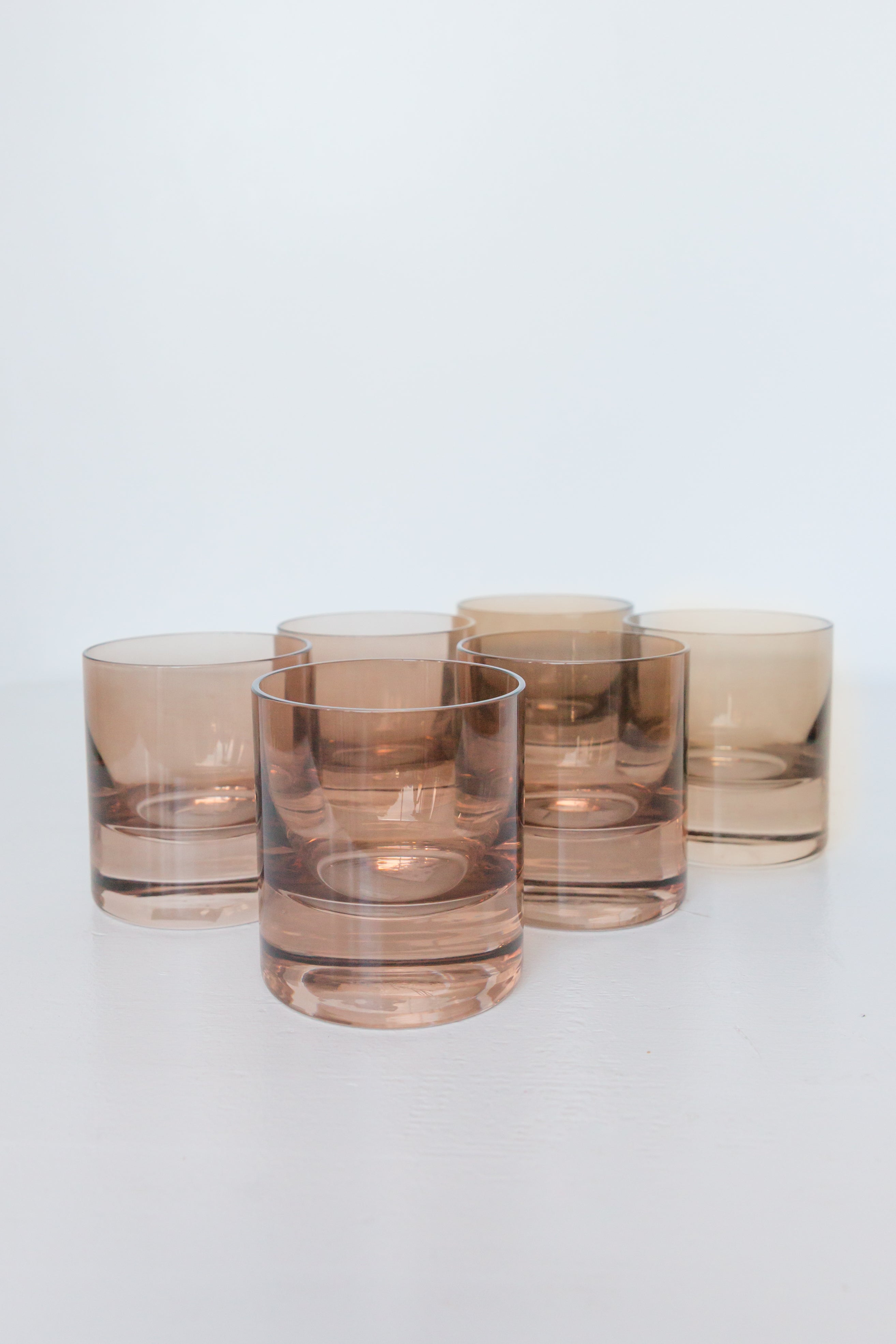 Estelle Colored Rocks Glass - Set of 6 {Mocha Mousse (Our Amber Smoke)}