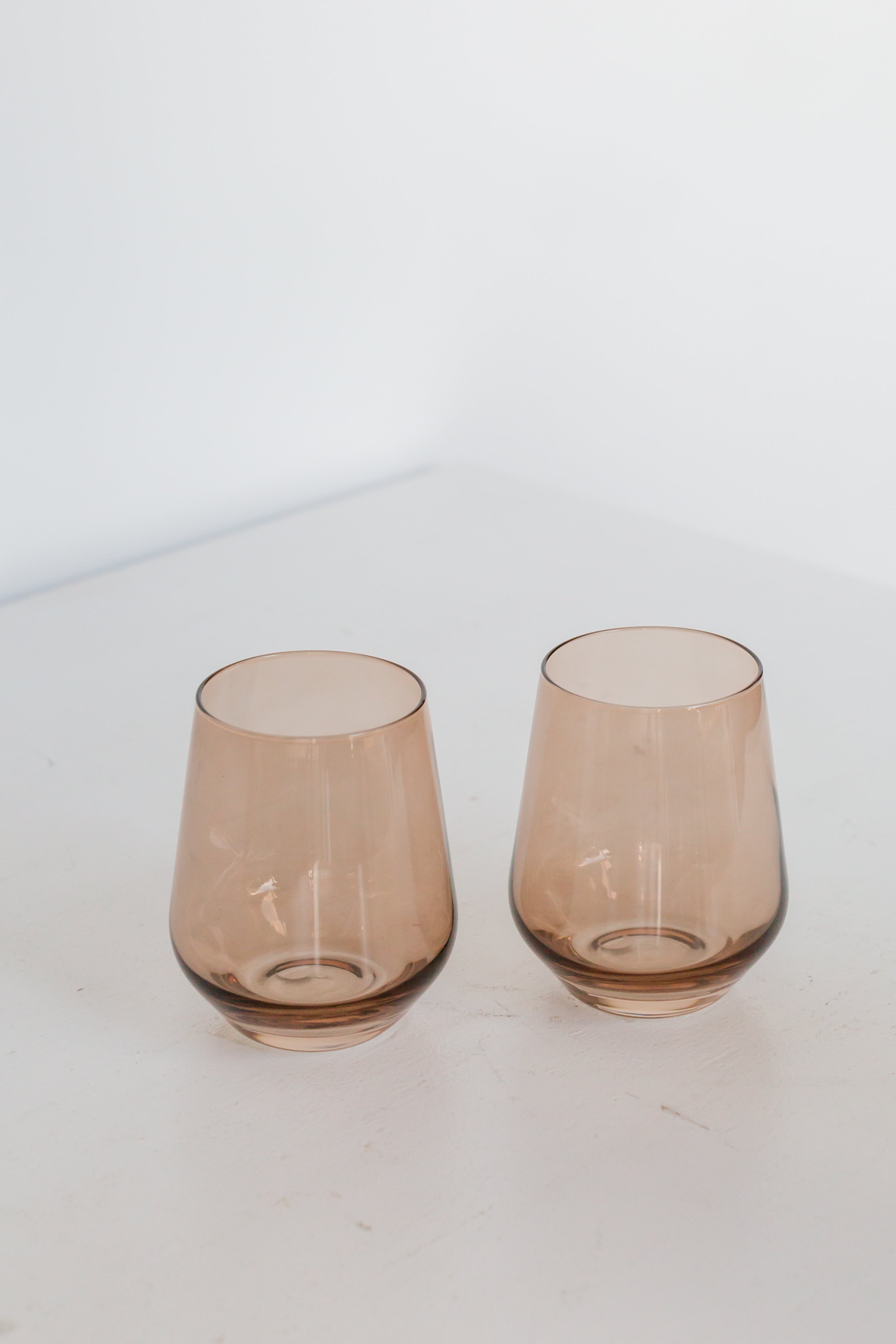 Estelle Colored Wine Stemless - Set of 2 {Mocha Mousse (Our Amber Smoke)}
