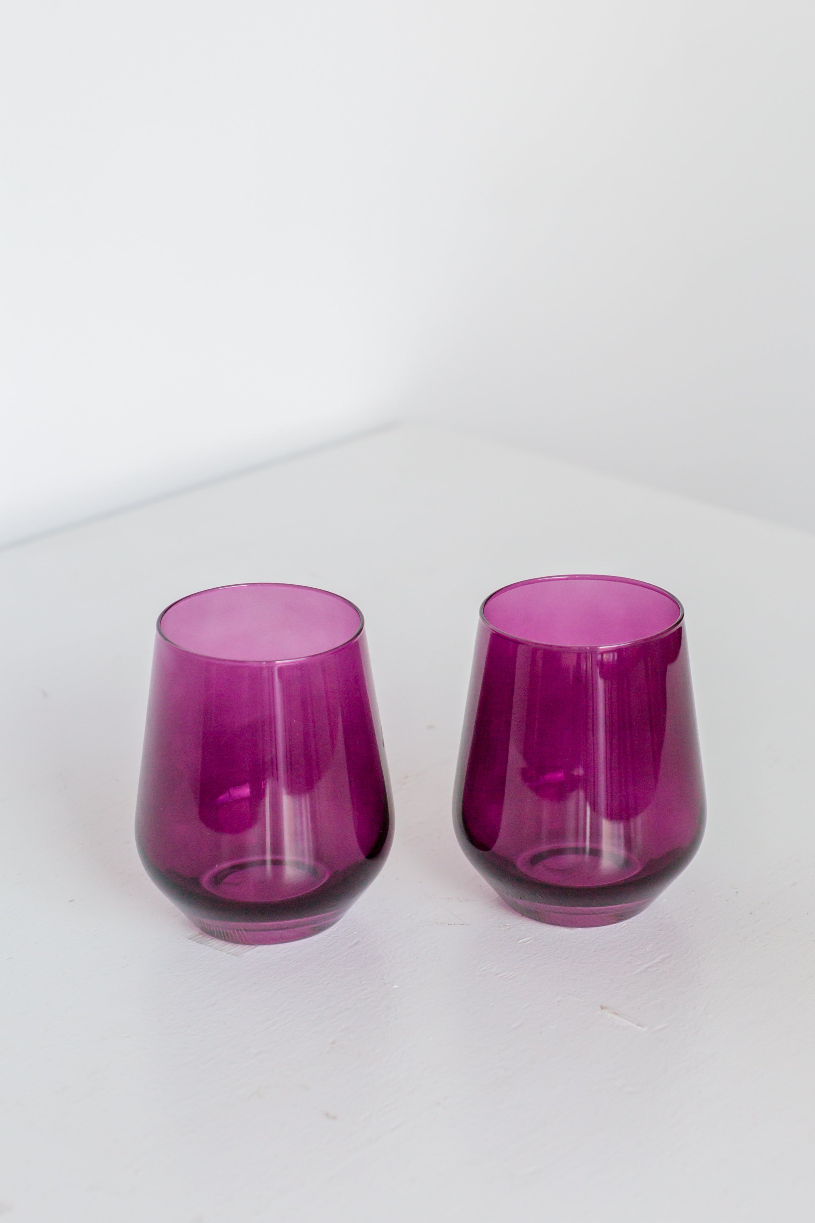 Estelle Colored Glass Set of 2 Stemless Wineglasses