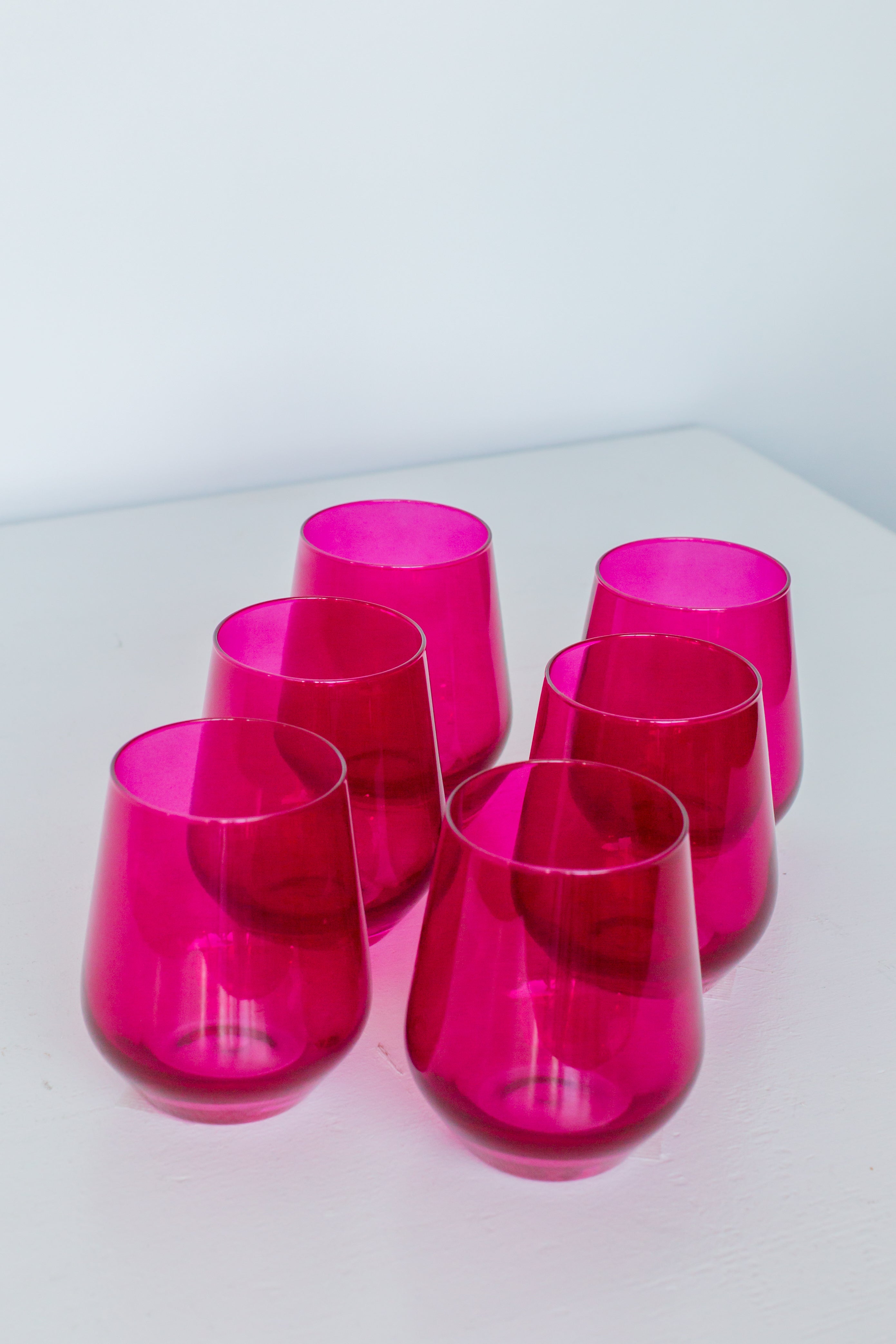 Estelle Colored Wine Stemless - Set of 6 {Viva Magenta (Our Fuchsia)}
