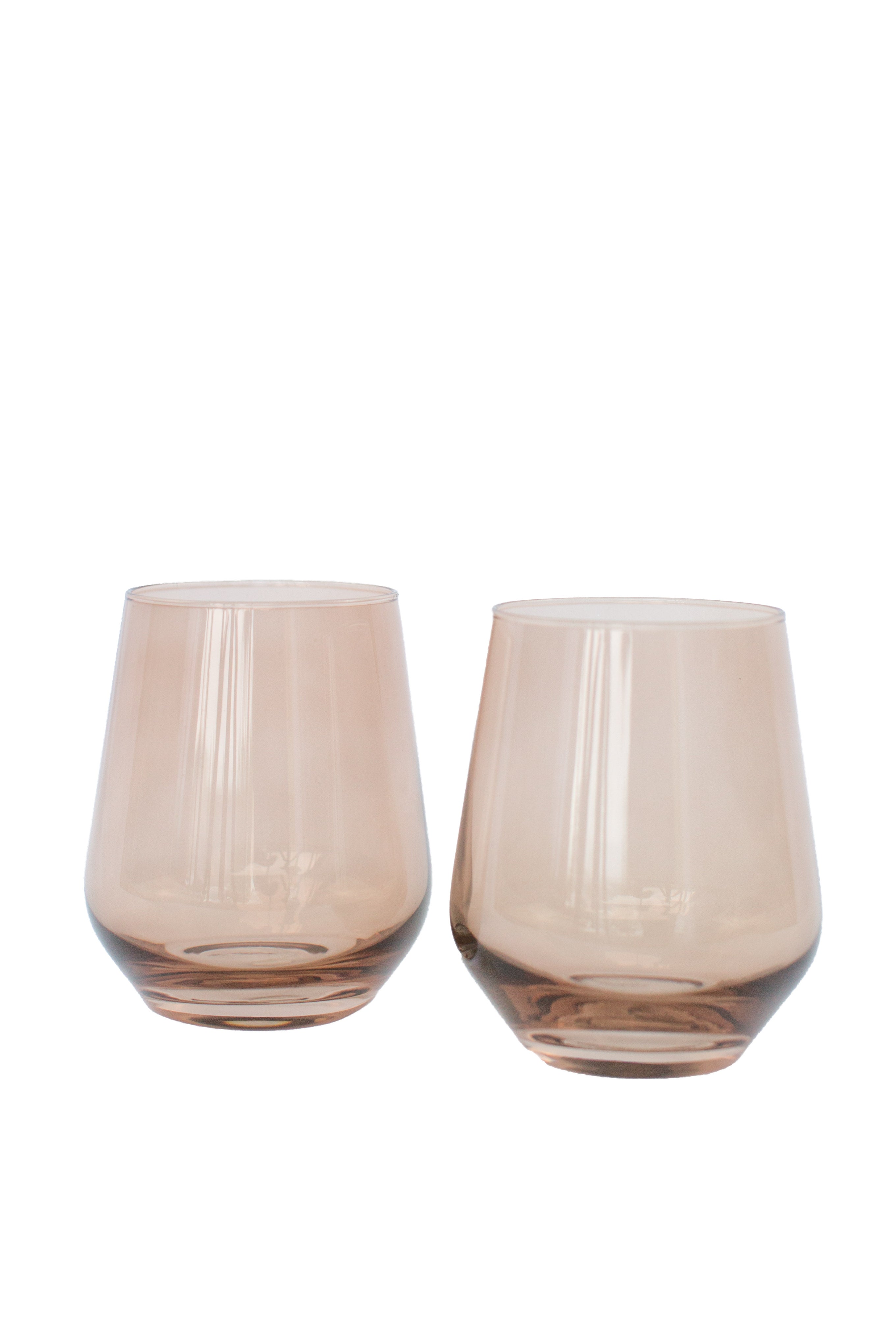Estelle Colored Wine Stemless - Set of 2 {Mocha Mousse (Our Amber Smoke)}