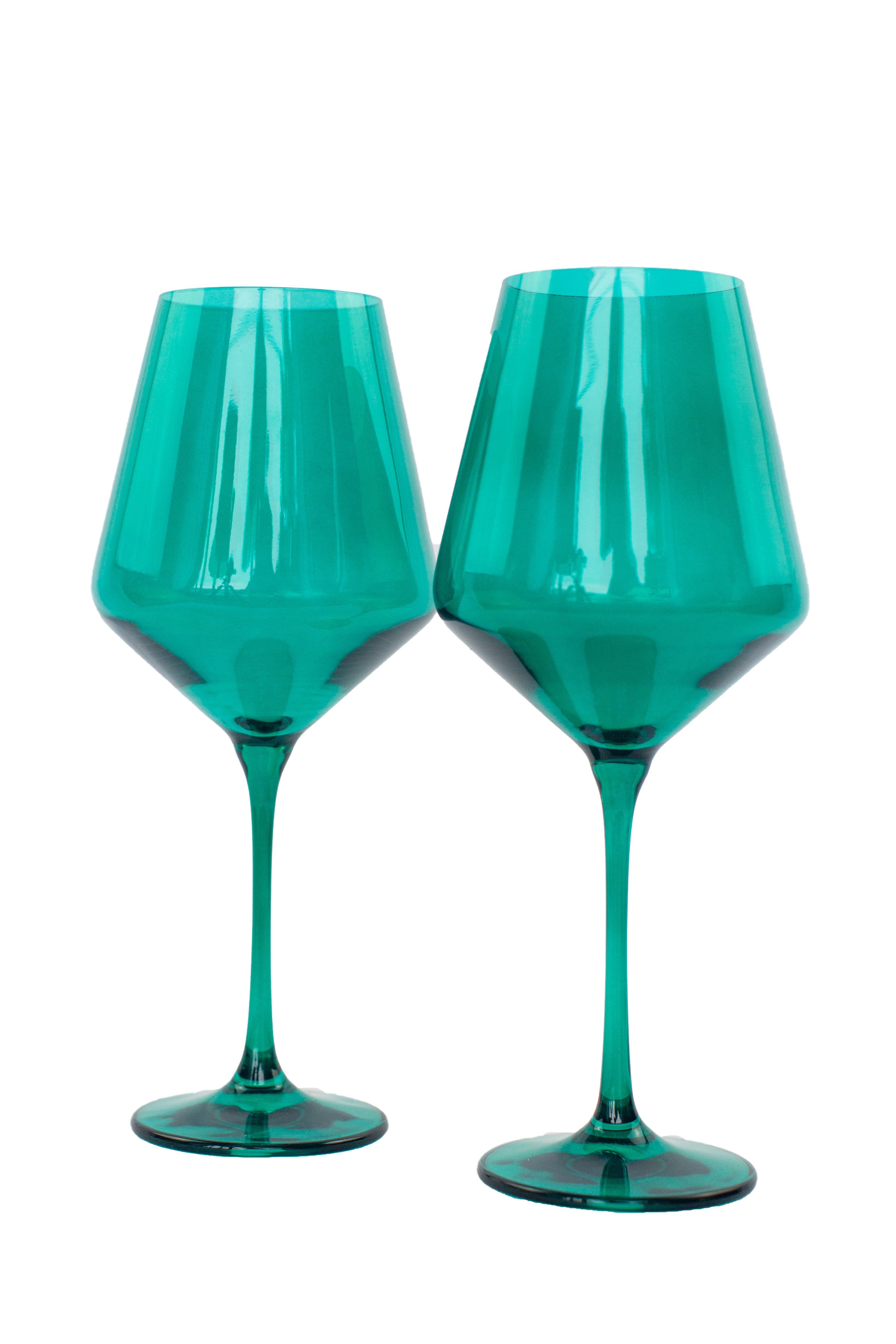 Estelle Colored Wine Stemware - Set of 2 {Emerald Green}