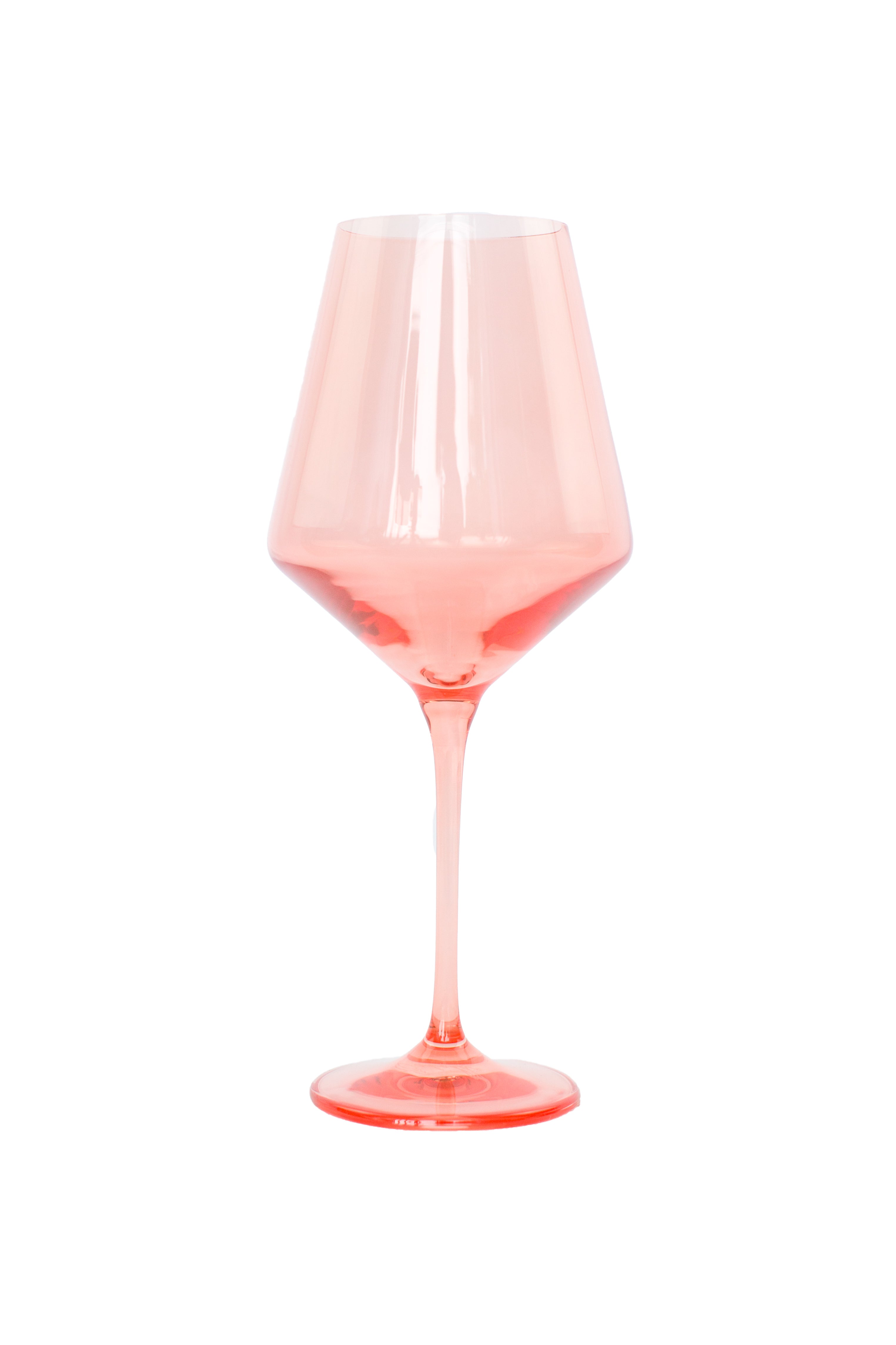 Estelle Colored Wine Stemware - Set of 2 {Coral Peach Pink}