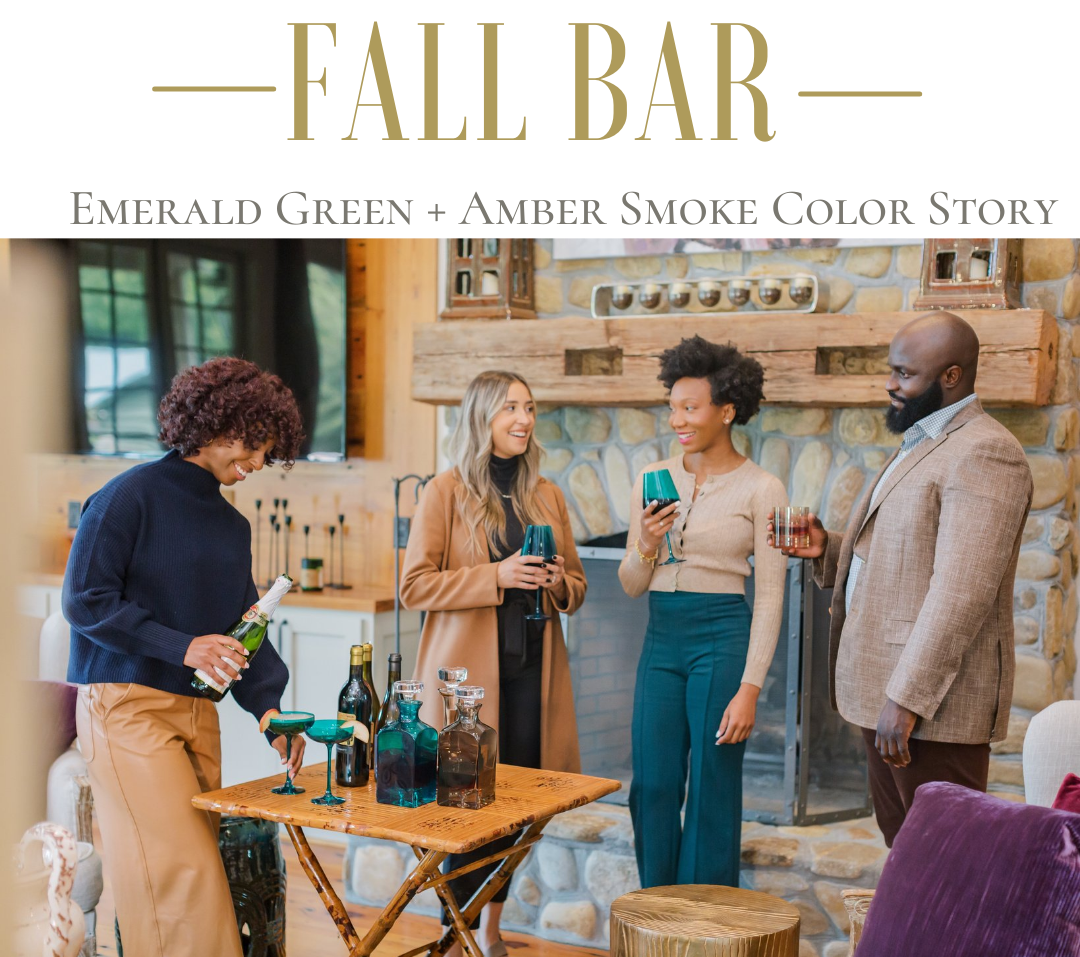 Fall Bar: Emerald Green + Amber Smoke Color Story