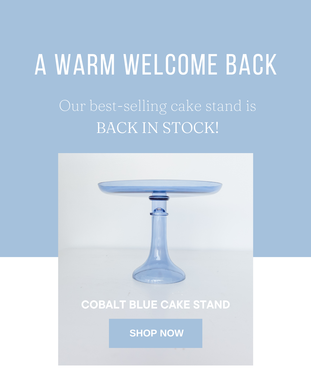 Back in Stock: Cobalt Blue Cake Stand