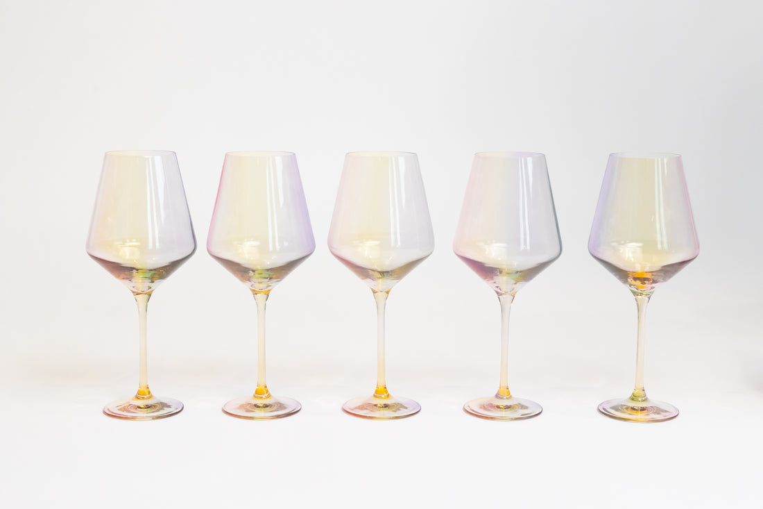 New Arrival Iridescent Stemware Estelle Colored Glass