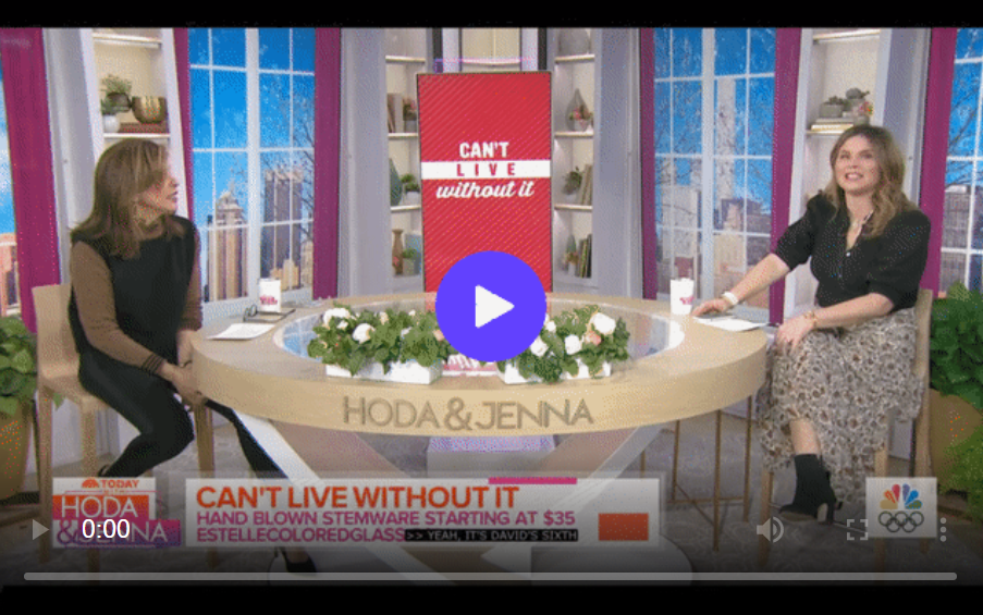 Estelle Colored Glass featured on Hoda and Jenna