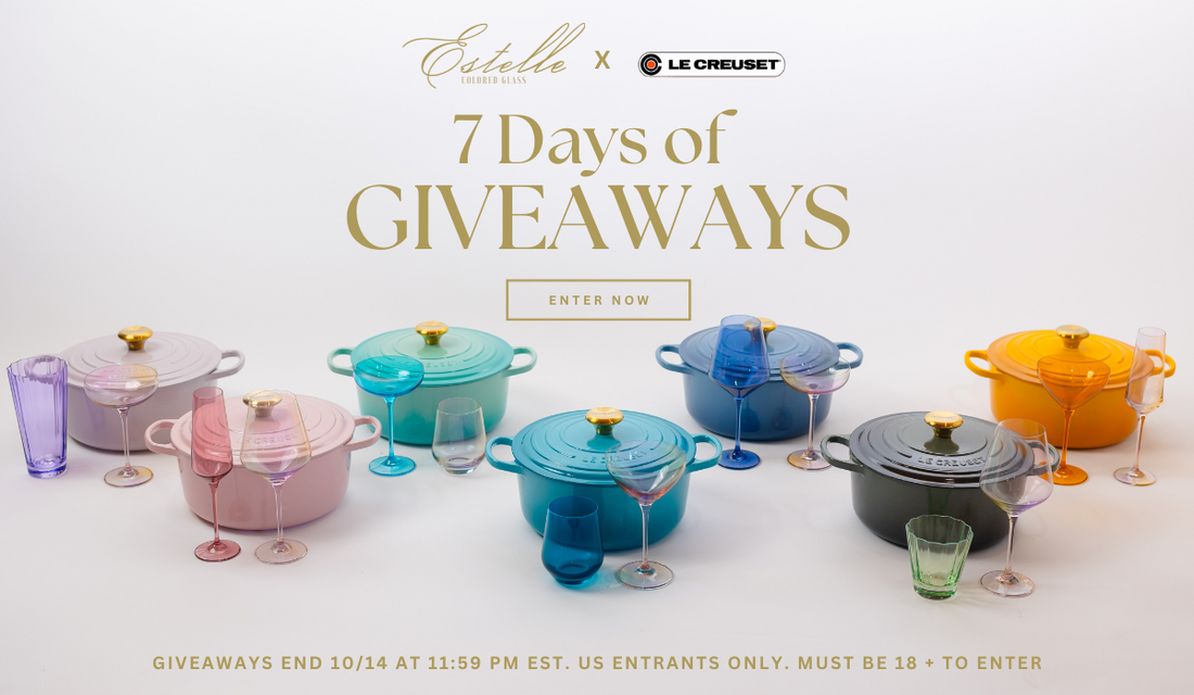 Day 5 Giveaway with Le Creuset Estelle Colored Glass