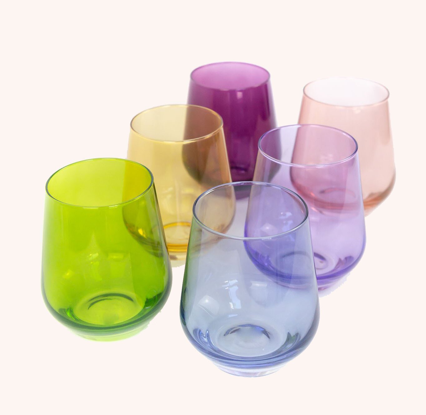 Dwell Magazine: Colored Wine Stemless Glassware by Estelle
