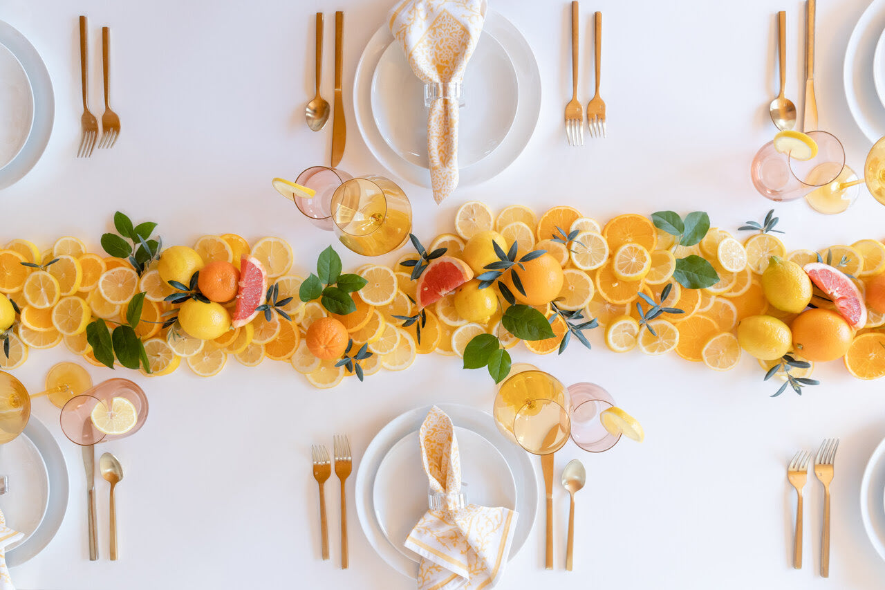 Sunshine on Your Table: Yellow + Blush Pink