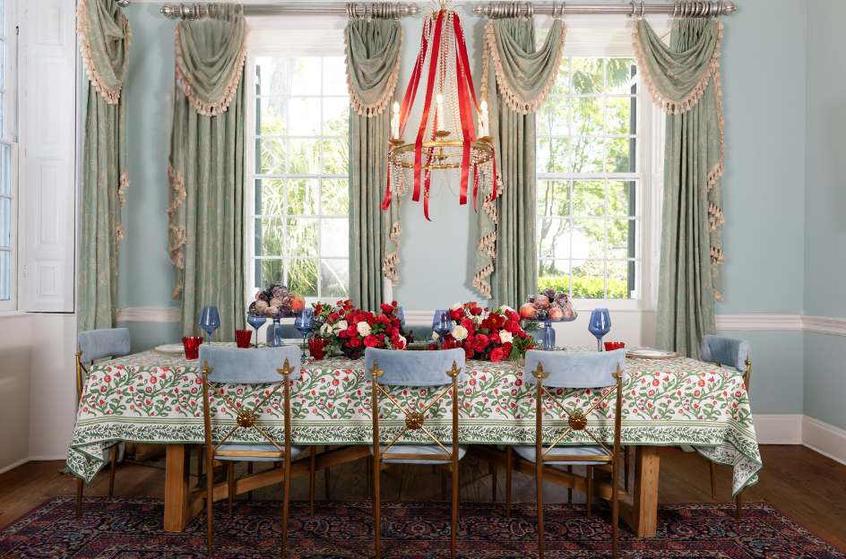 Merry Blue + Red Holiday Tablescape