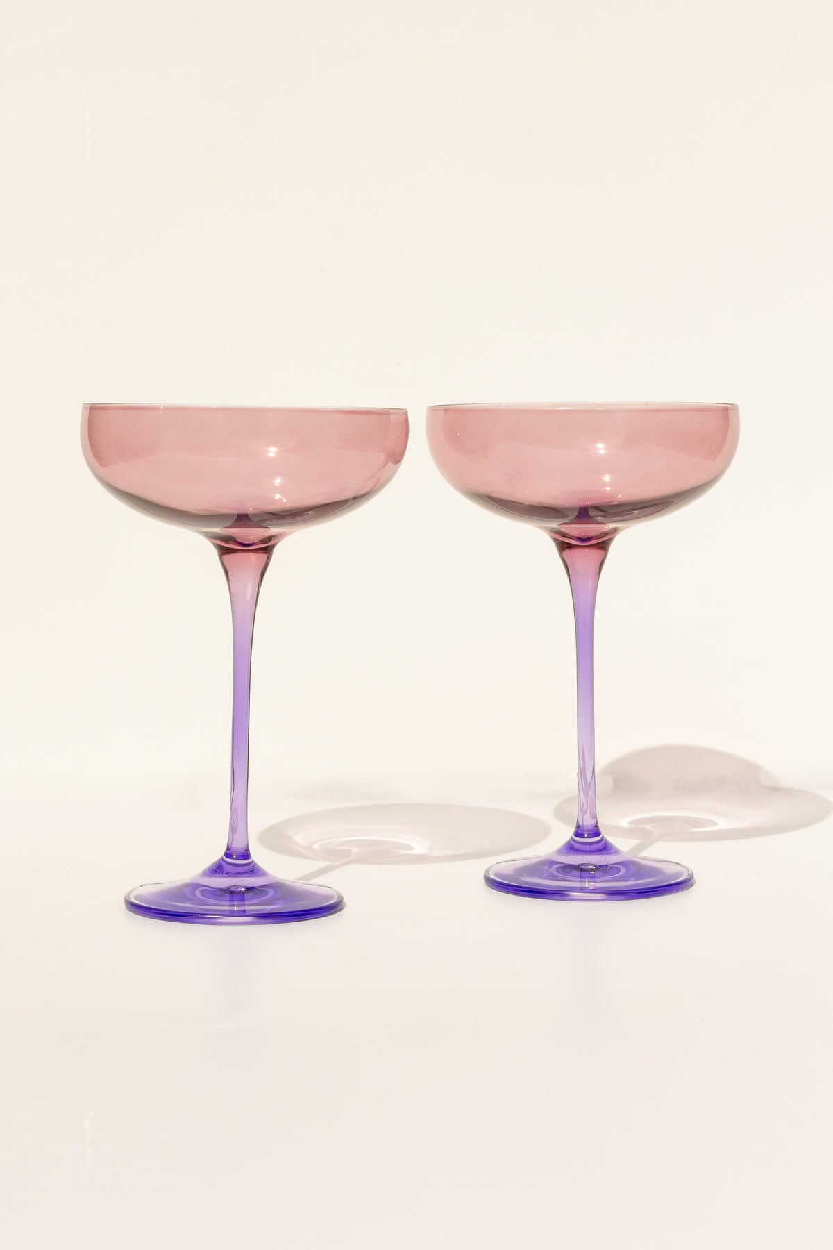 Estelle Colored Champagne Coupe - Set of 6 {Colorblock: Rose + Lavender}