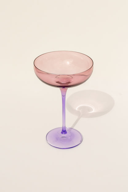 Estelle Colored Champagne Coupe - Set of 2 {Colorblock: Rose + Lavender}