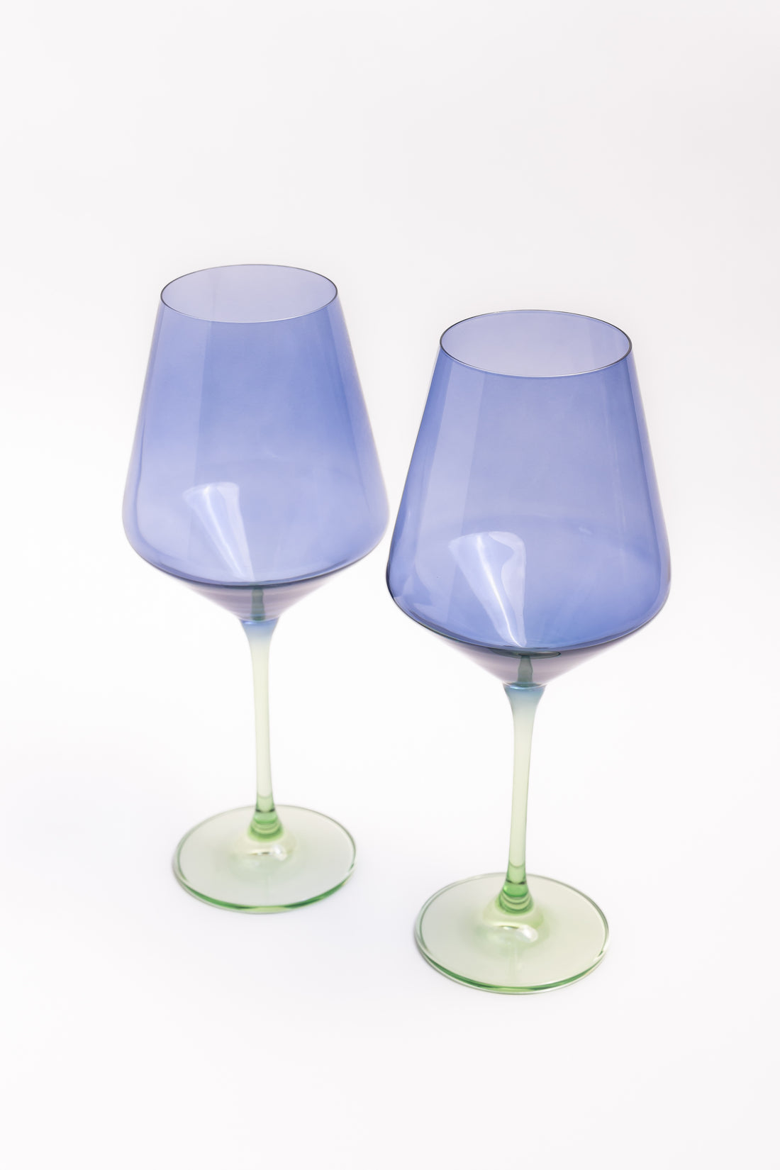 Estelle Colored Wine Stemware - Set of 2 {Colorblock: Cobalt + Mint}