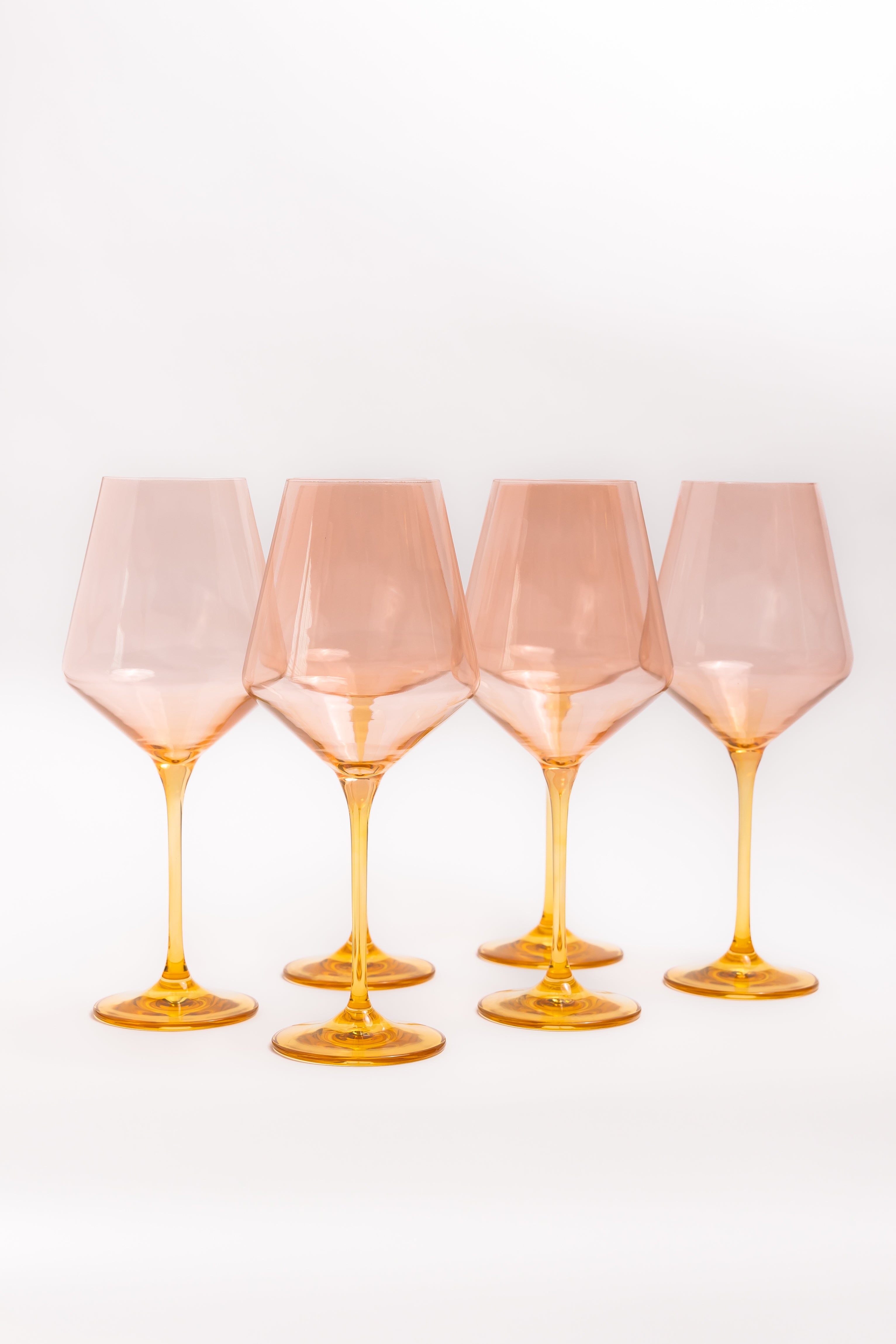 Estelle Colored Wine Stemware - Set of 6 {Colorblock: Blush + Yellow}