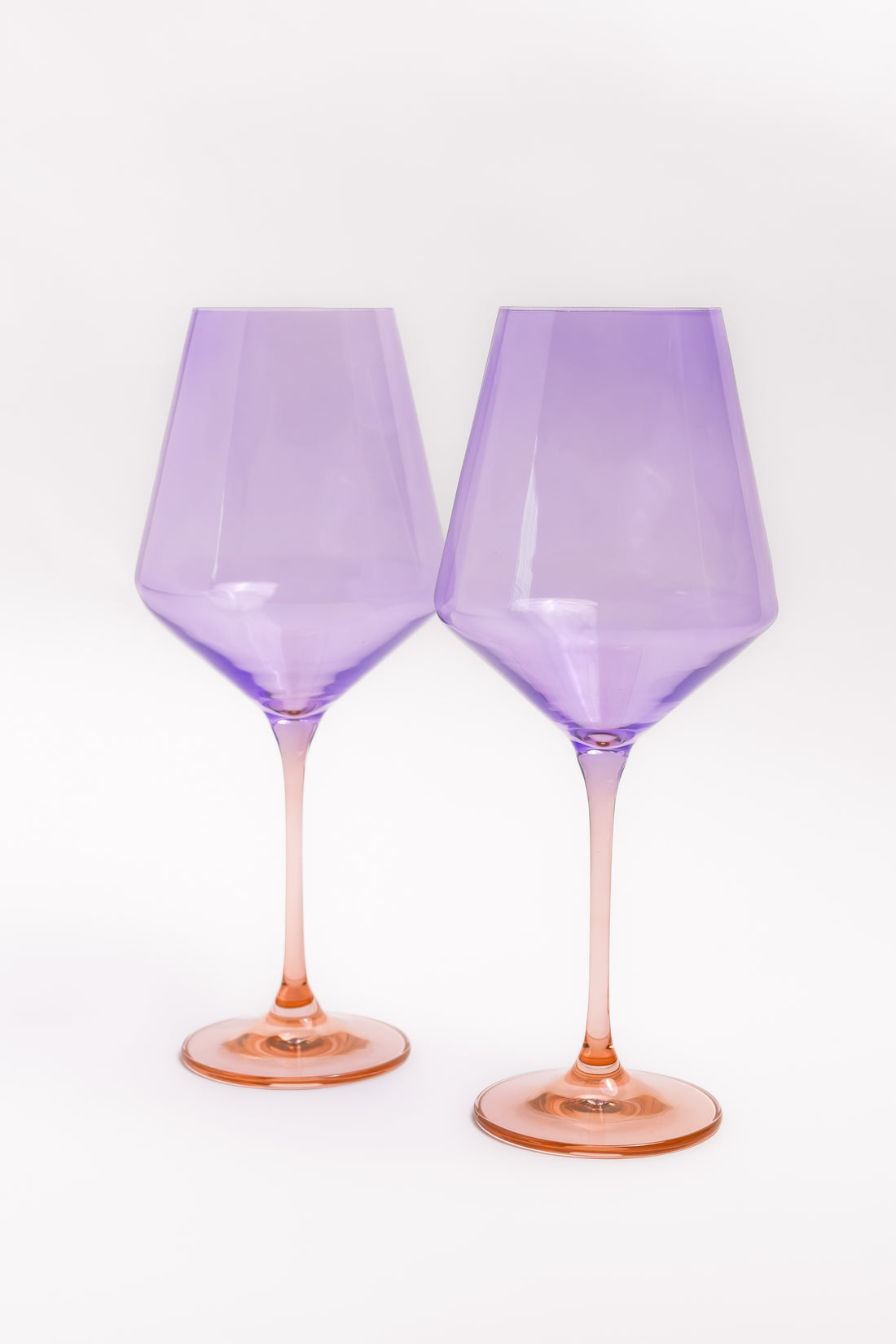 Estelle Colored Wine Stemware - Set of 2 {Colorblock: Lavender + Blush}