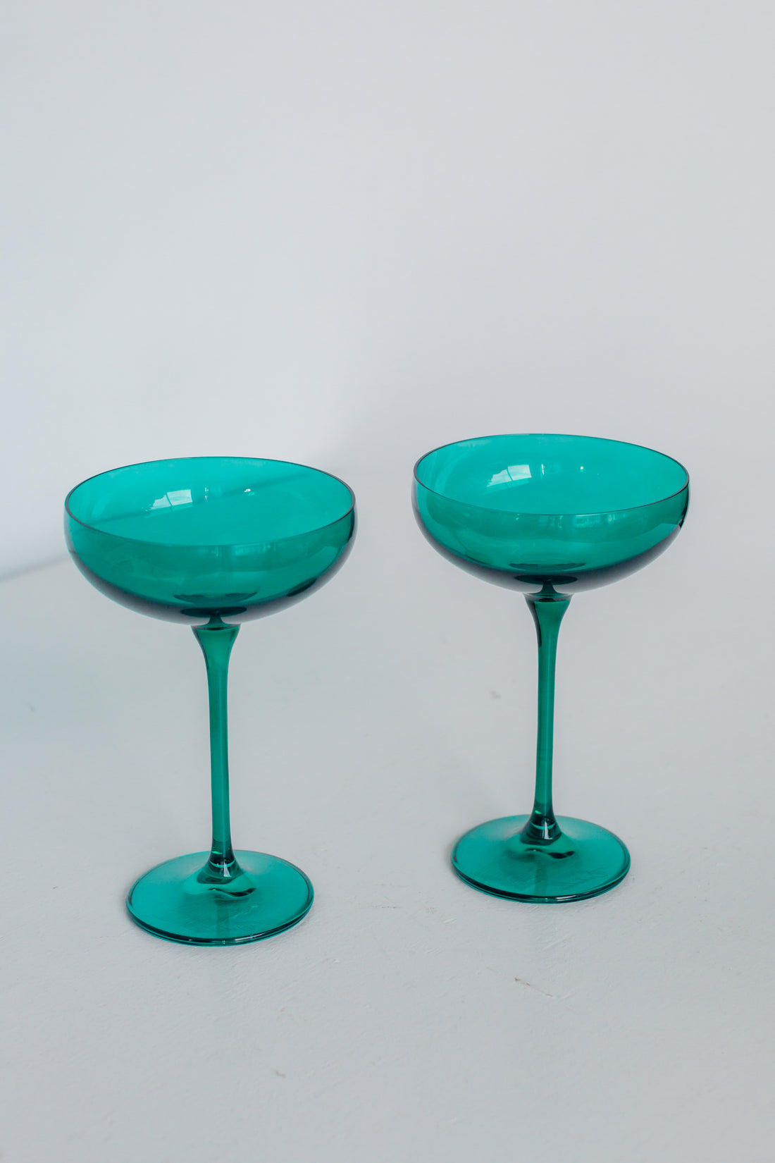 Estelle Colored Champagne Coupe Stemware - Set of 2 {Emerald Green}