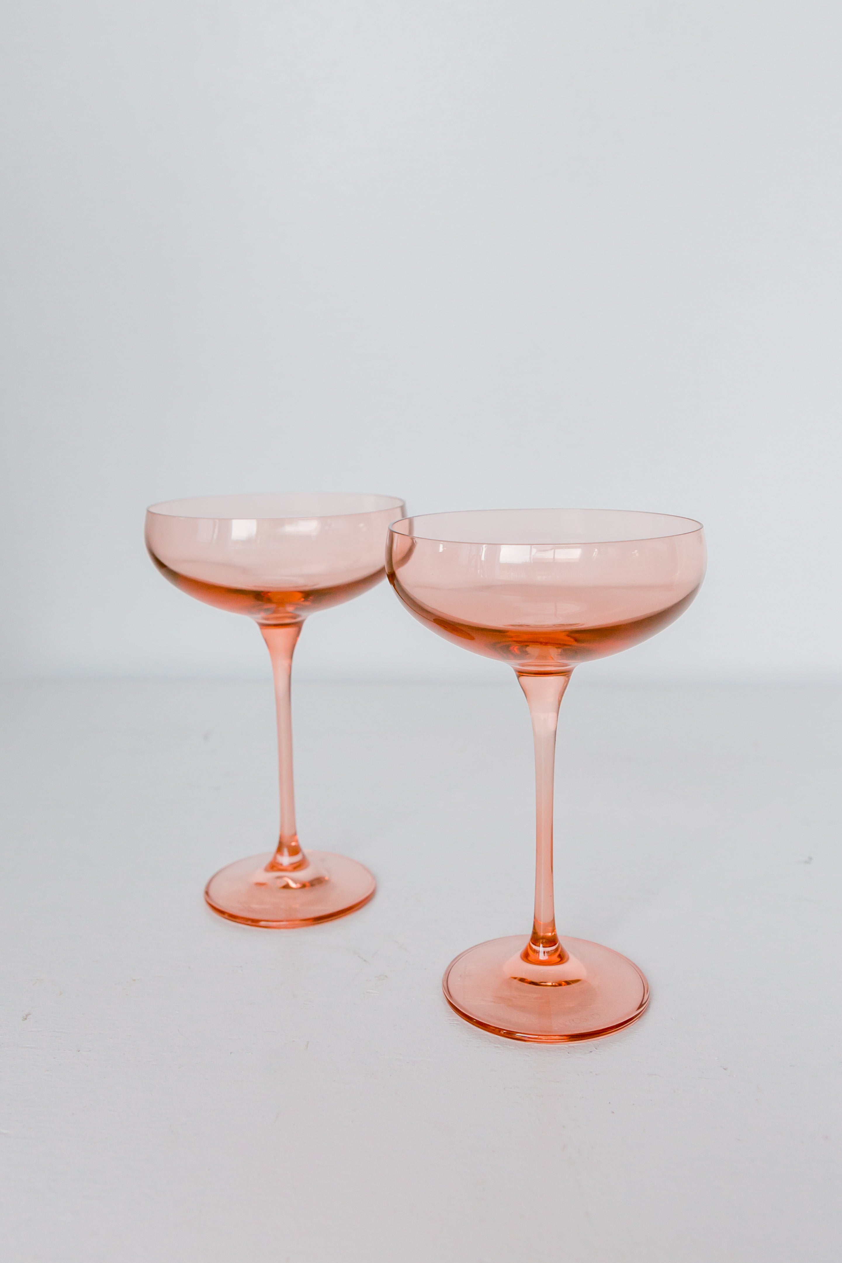 Estelle Colored Champagne Coupe Stemware - Set of 2 {Blush Pink}