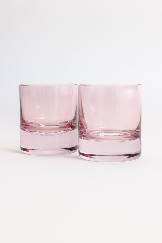 Estelle Colored Rocks Glass - Set of 2 {Rose} – Estelle Colored Glass