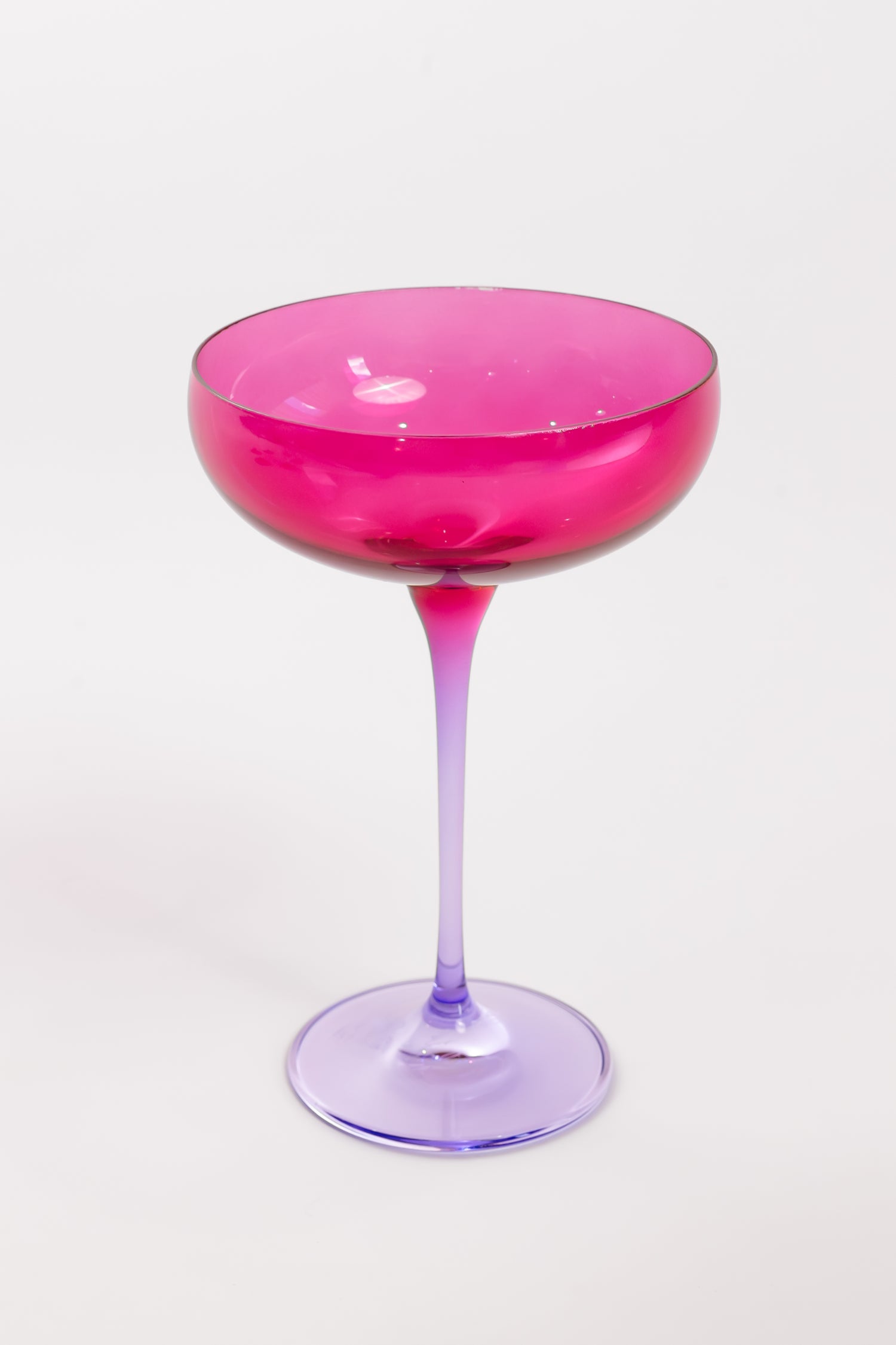 Estelle Colored Champagne Coupe - Set of 2 {Colorblock: Fuchsia + Lavender}