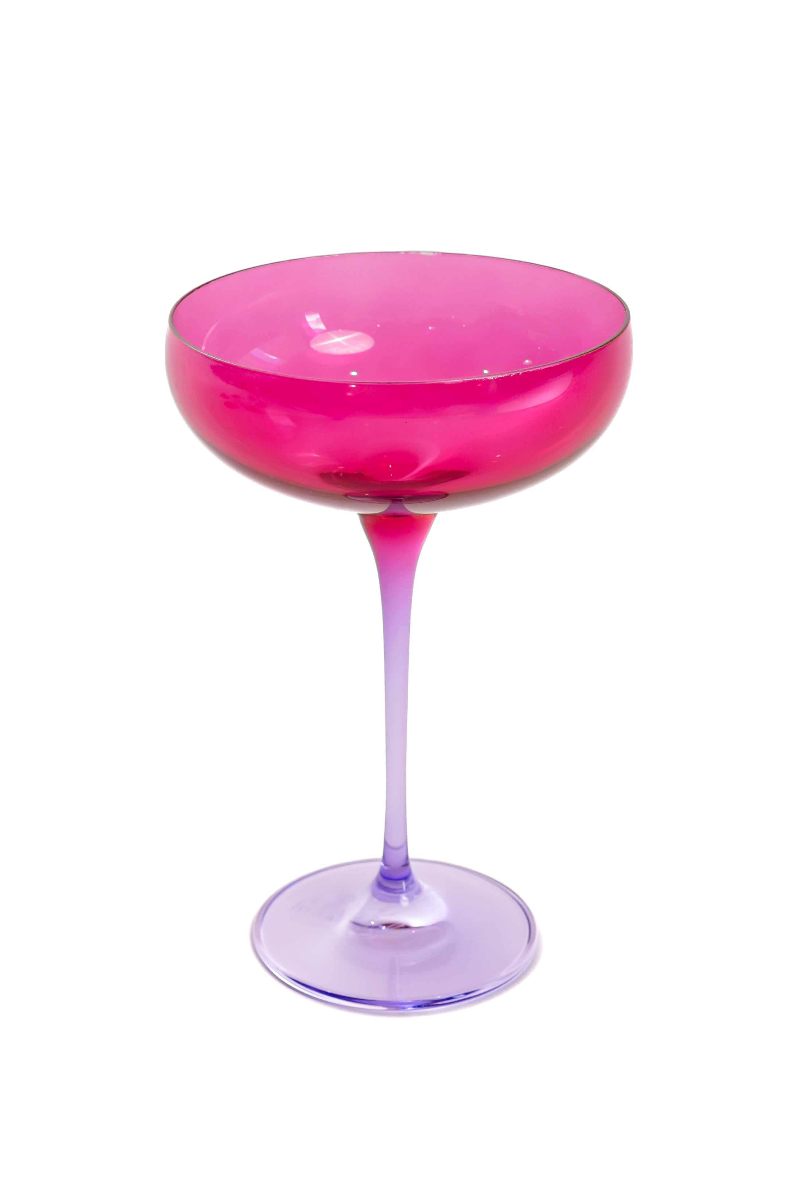 Estelle Colored Champagne Coupe - Set of 2 {Colorblock: Fuchsia + Lavender}