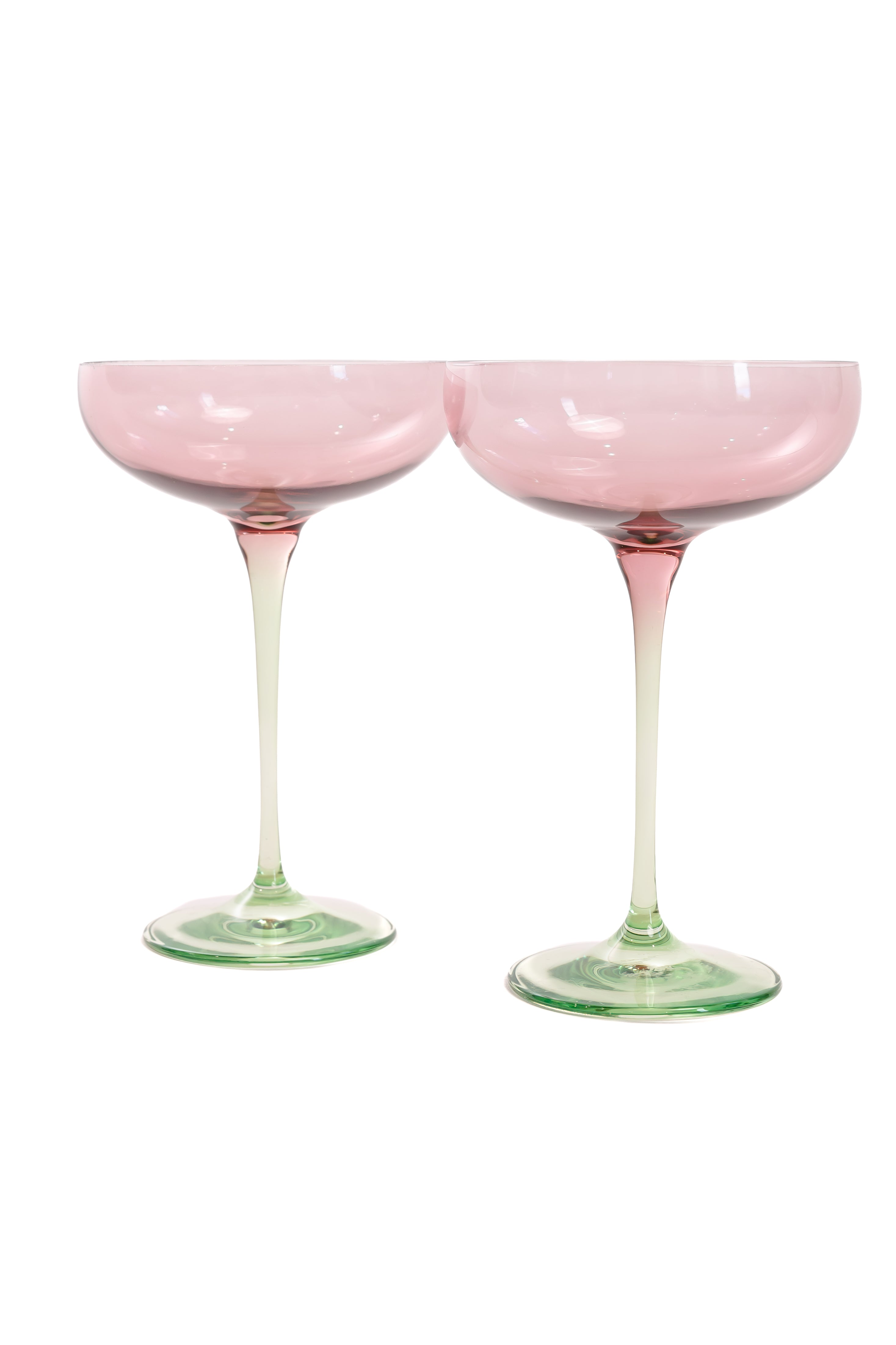 Estelle Colored Champagne Coupe - Set of 2 {Colorblock: Rose