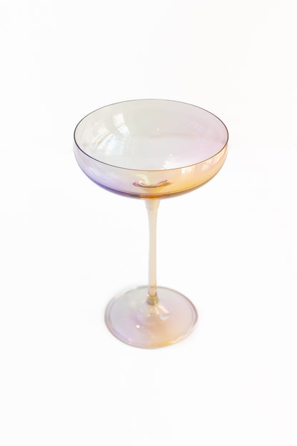 Estelle Colored Champagne Coupe Stemware - Set of 6 {Iridescent}