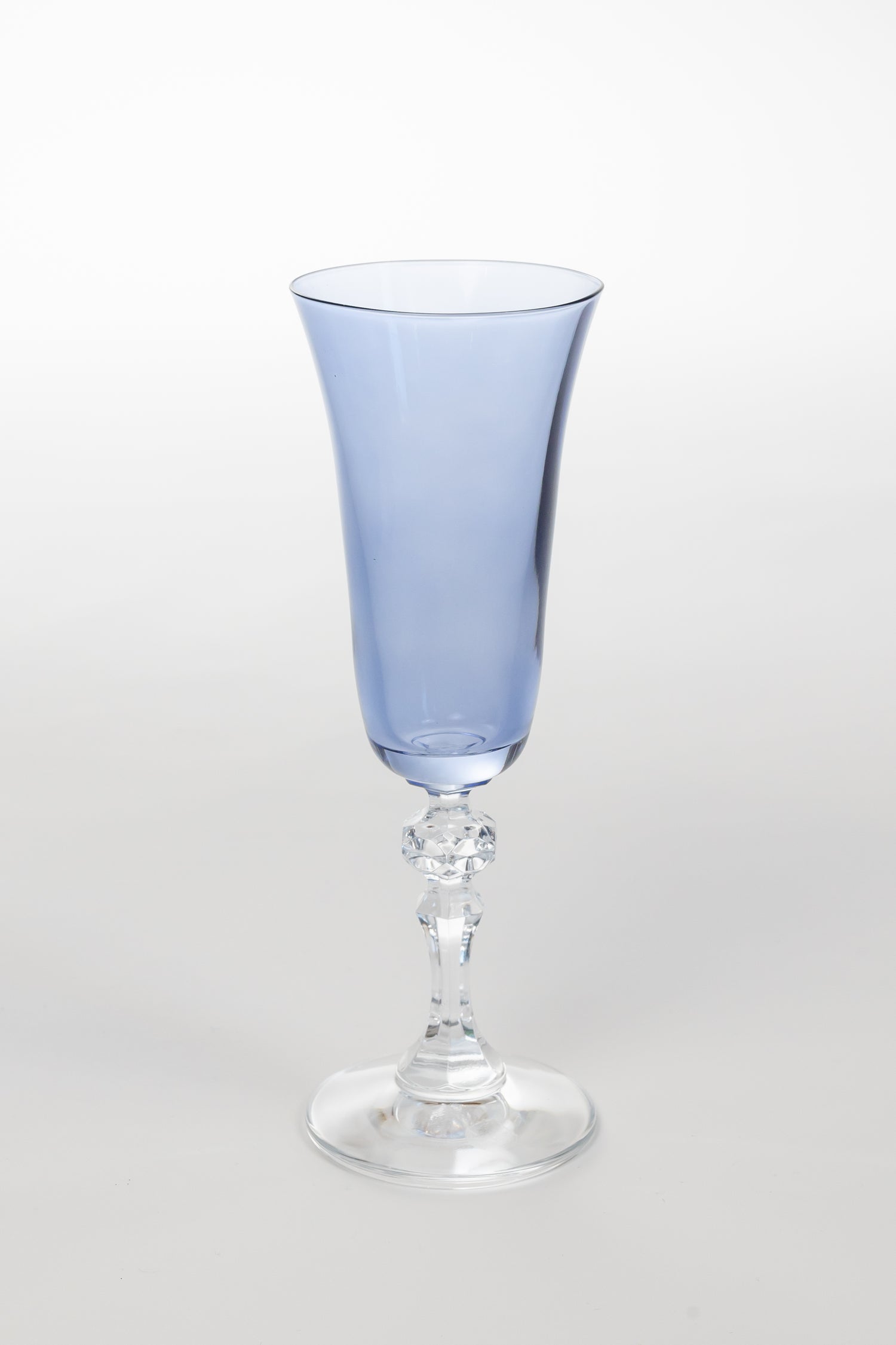 Champagne Flutes 9 Tall Blue And Clear Glass Made of recycled