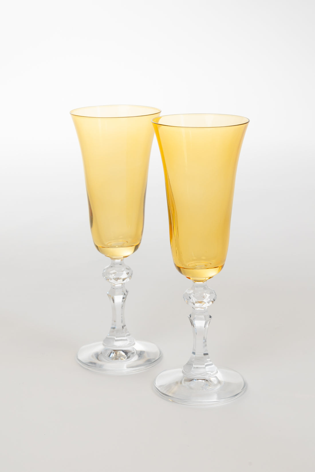 Estelle Colored Regal Flute With Clear Stem - Set of 2 {Yellow}