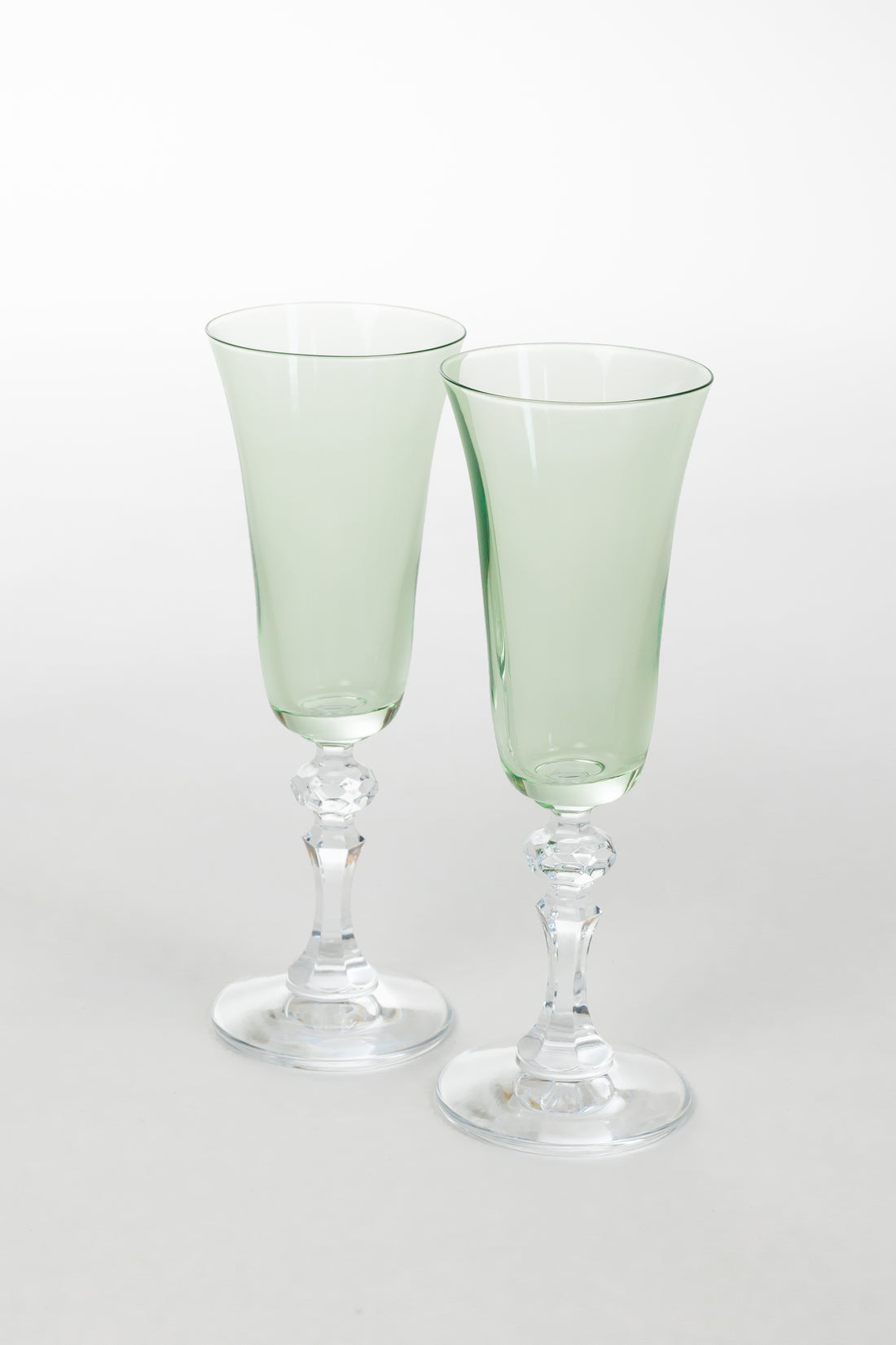 Estelle Colored Regal Flute With Clear Stem - Set of 2 {Mint Green}