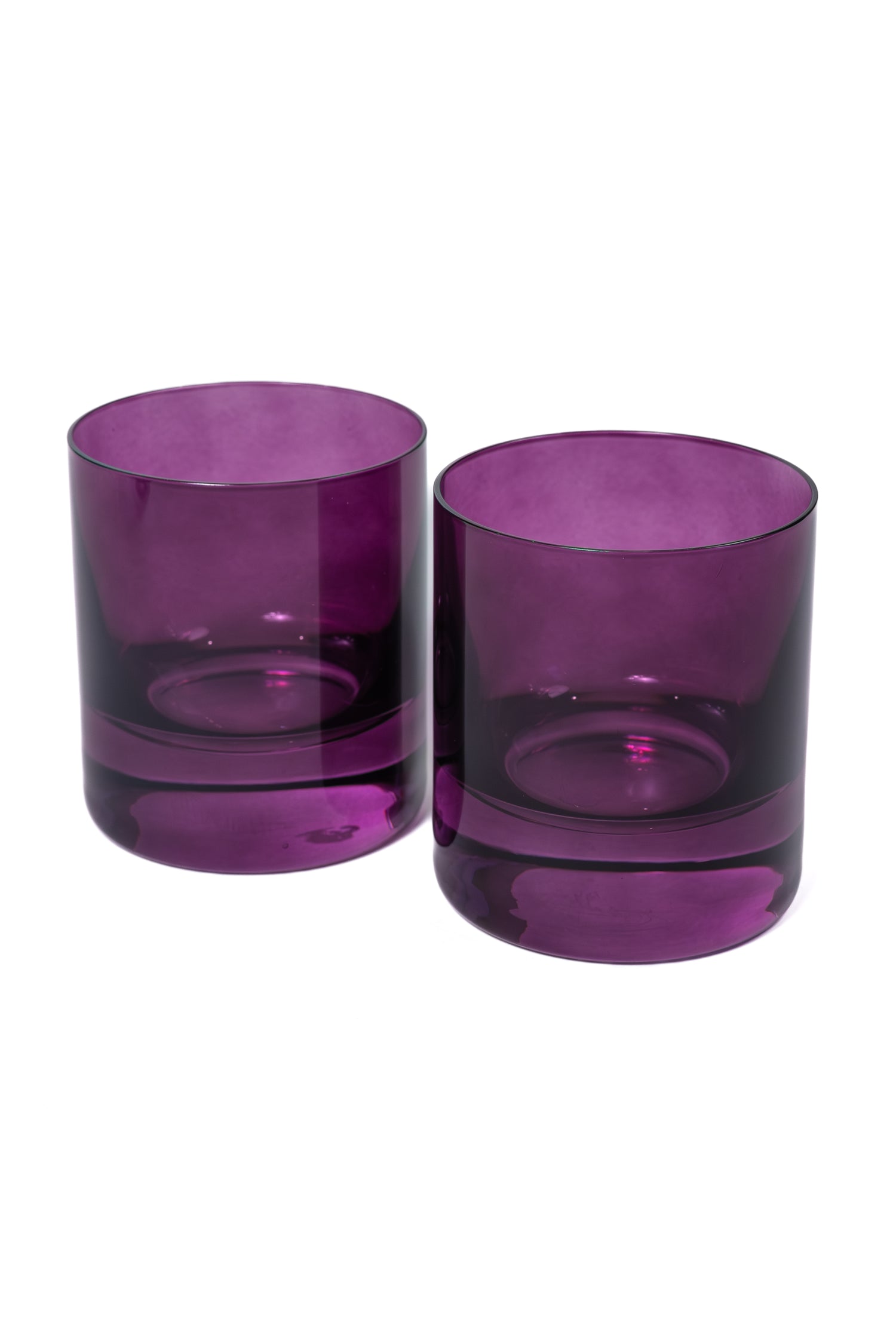 Estelle Colored Rocks Glass - Set of 2 {Amethyst}