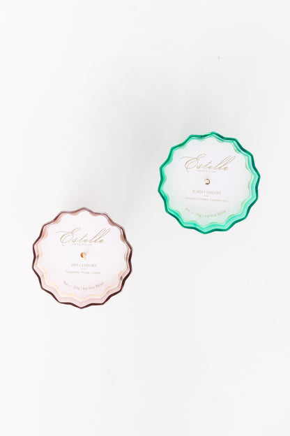Estelle Colored Sunday Low Ball Candles  - Set of 2 {Rose + Kelly Green}